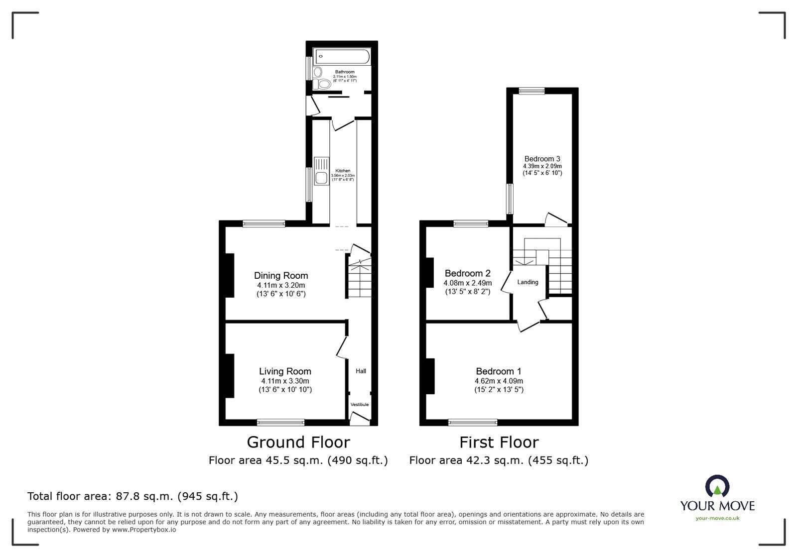 Floorplan of 3 bedroom Mid Terrace House for sale, Granville Road, Carlisle, Cumbria, CA2
