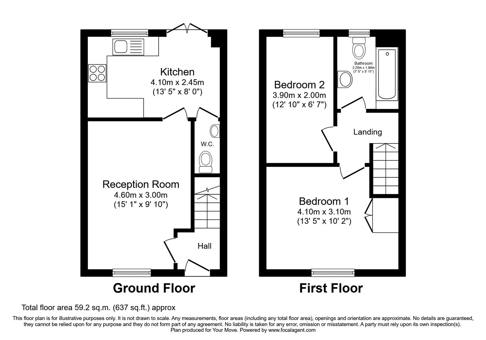 Floorplan of 2 bedroom Semi Detached House for sale, St. Michaels Drive, Longtown, Cumbria, CA6