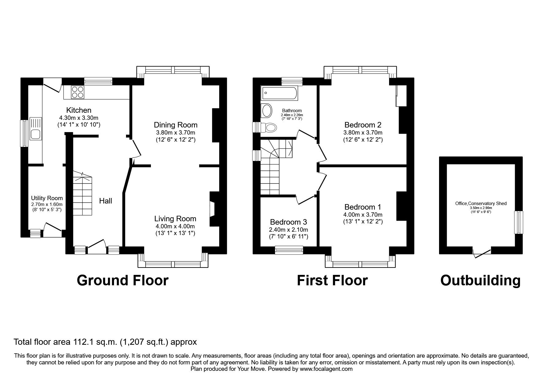 Floorplan of 3 bedroom Semi Detached House for sale, London Road, Carlisle, Cumbria, CA1