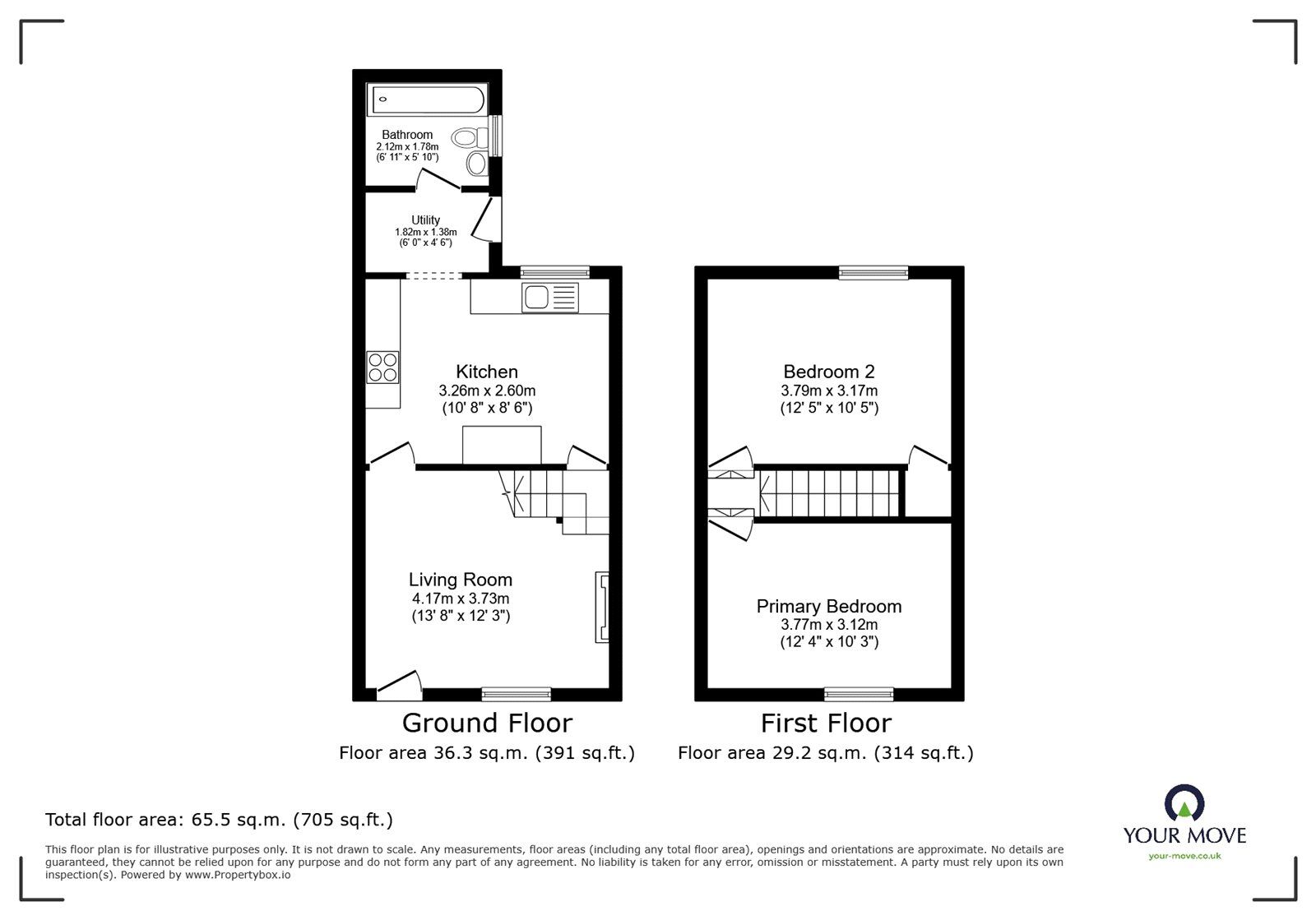 Floorplan of 2 bedroom Mid Terrace House for sale, Crummock Street, Carlisle, Cumbria, CA2