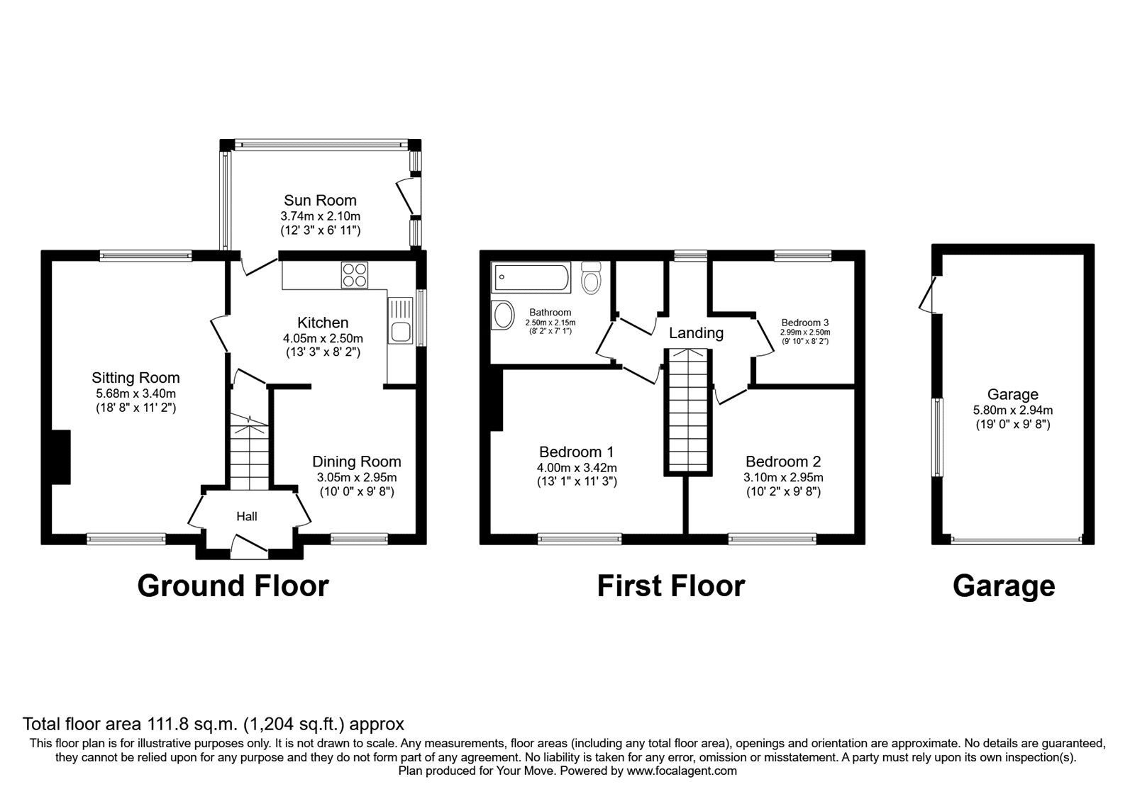 Floorplan of 3 bedroom Semi Detached House for sale, Kingstown Road, Carlisle, Cumbria, CA3