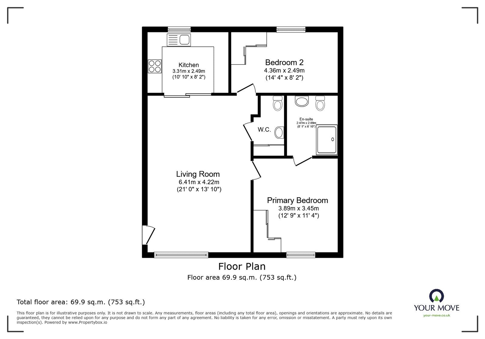 Floorplan of 2 bedroom End Terrace House for sale, Carleton, Carlisle, Cumbria, CA4