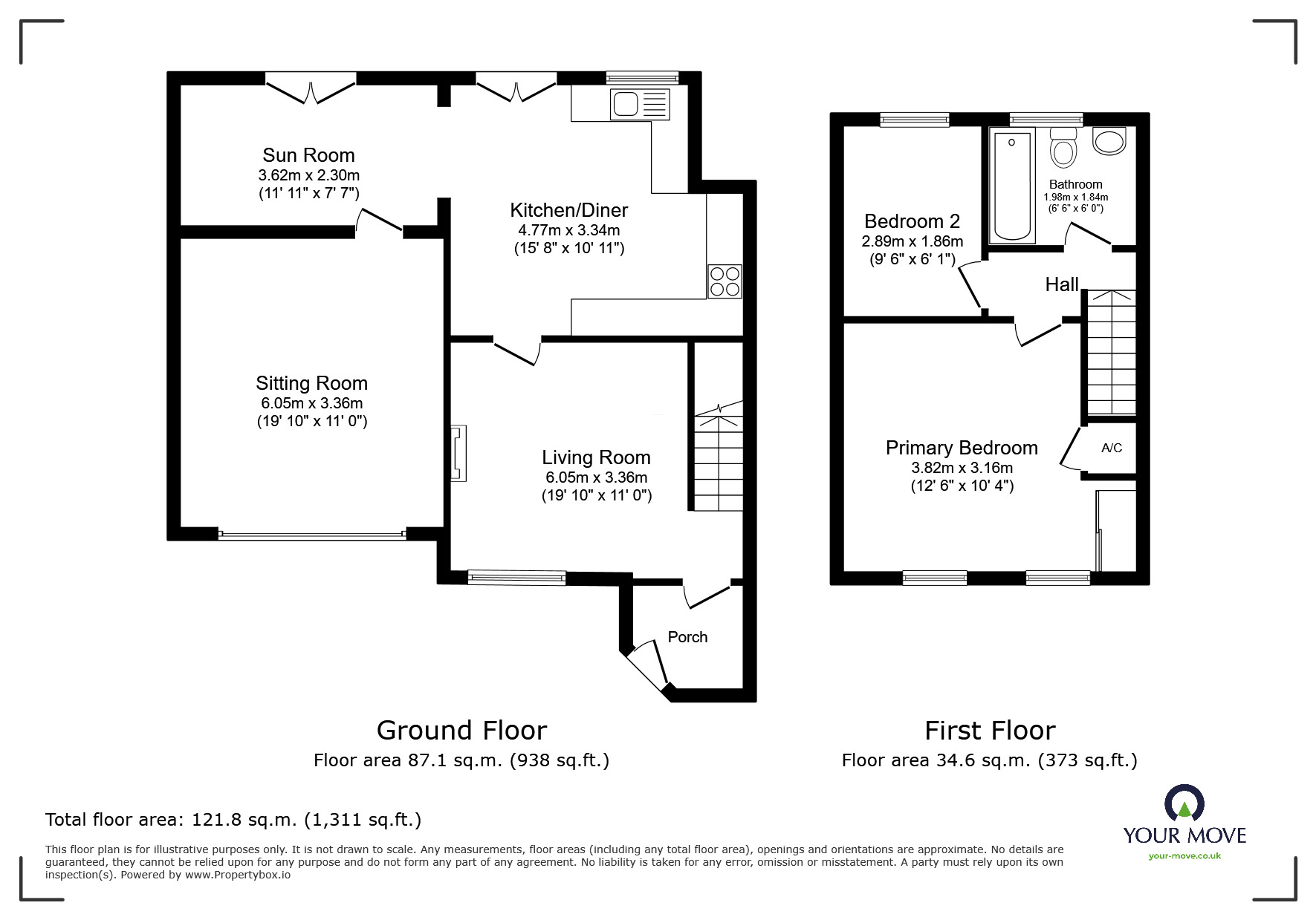 Floorplan of 2 bedroom Semi Detached House for sale, Townfoot Park, Brampton, Cumbria, CA8