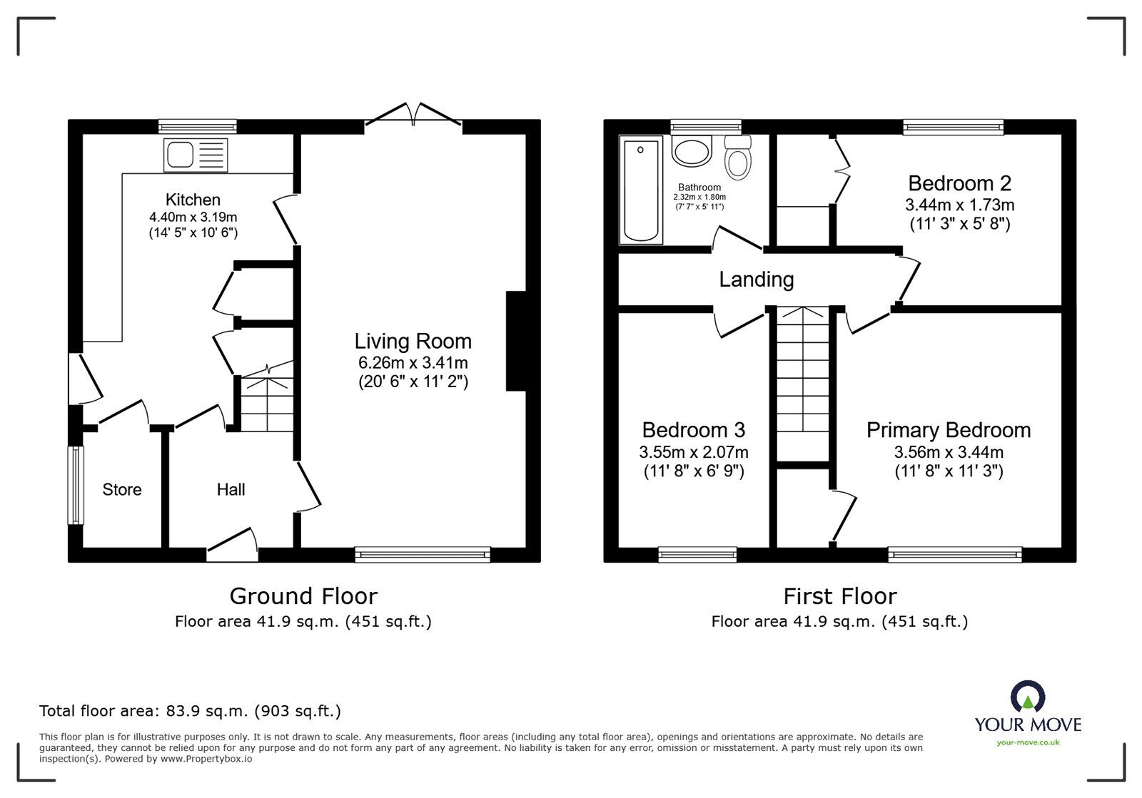 Floorplan of 3 bedroom Semi Detached House for sale, Yewdale Road, Carlisle, Cumbria, CA2