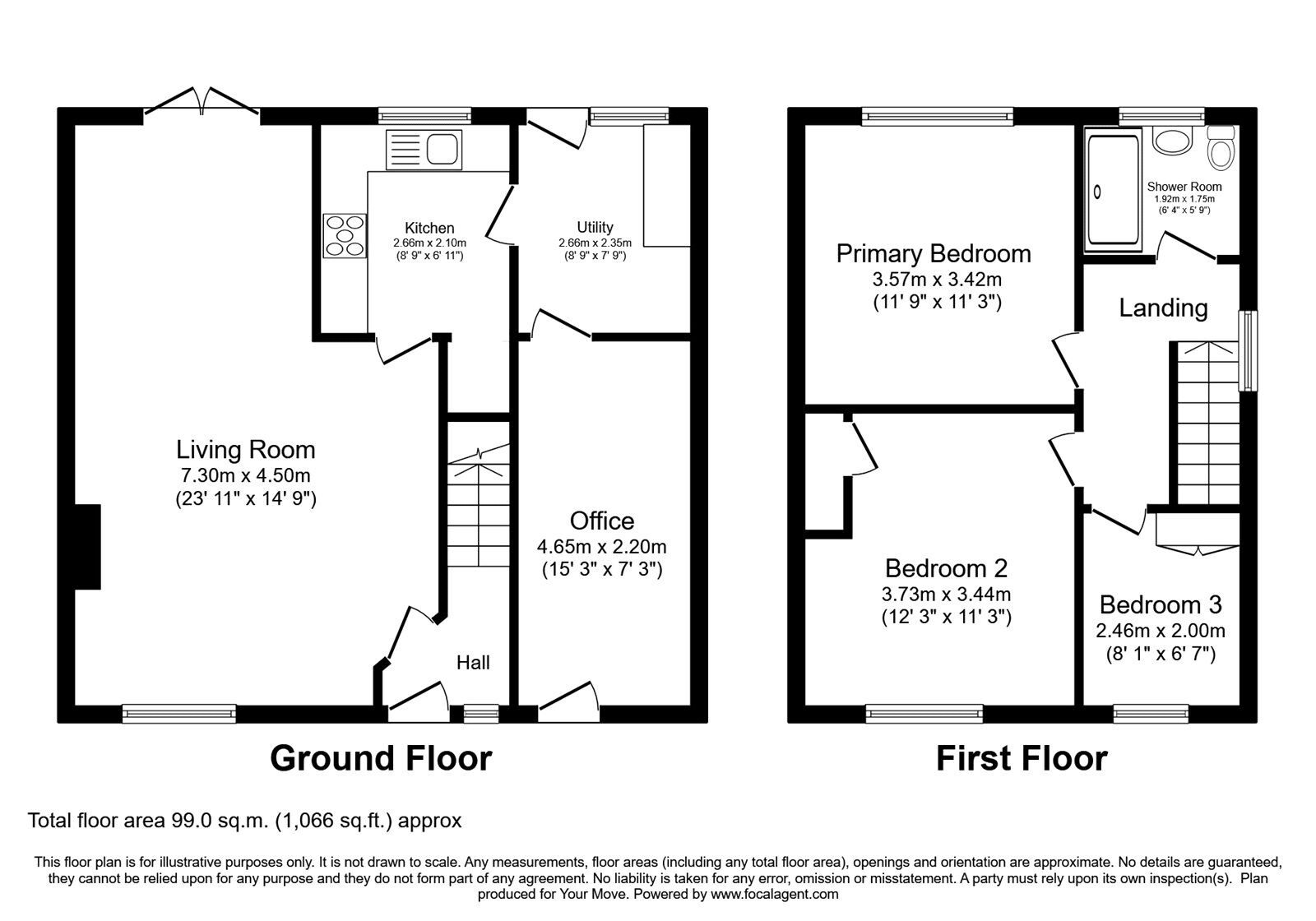 Floorplan of 3 bedroom  House for sale, Birchdale Road, Carlisle, Cumbria, CA2