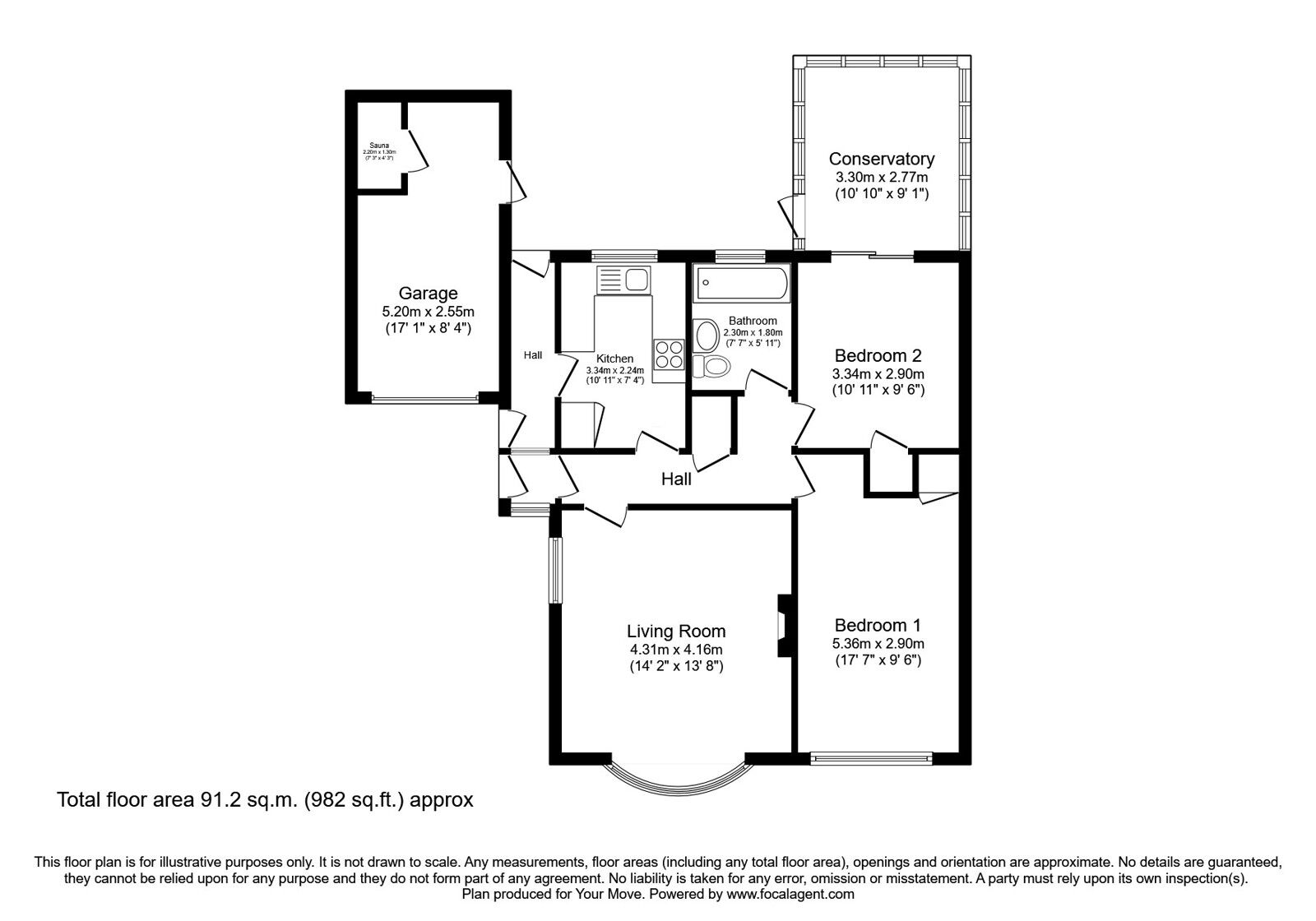 Floorplan of 2 bedroom Semi Detached Bungalow for sale, Beck Close, Carlisle, Cumbria, CA2