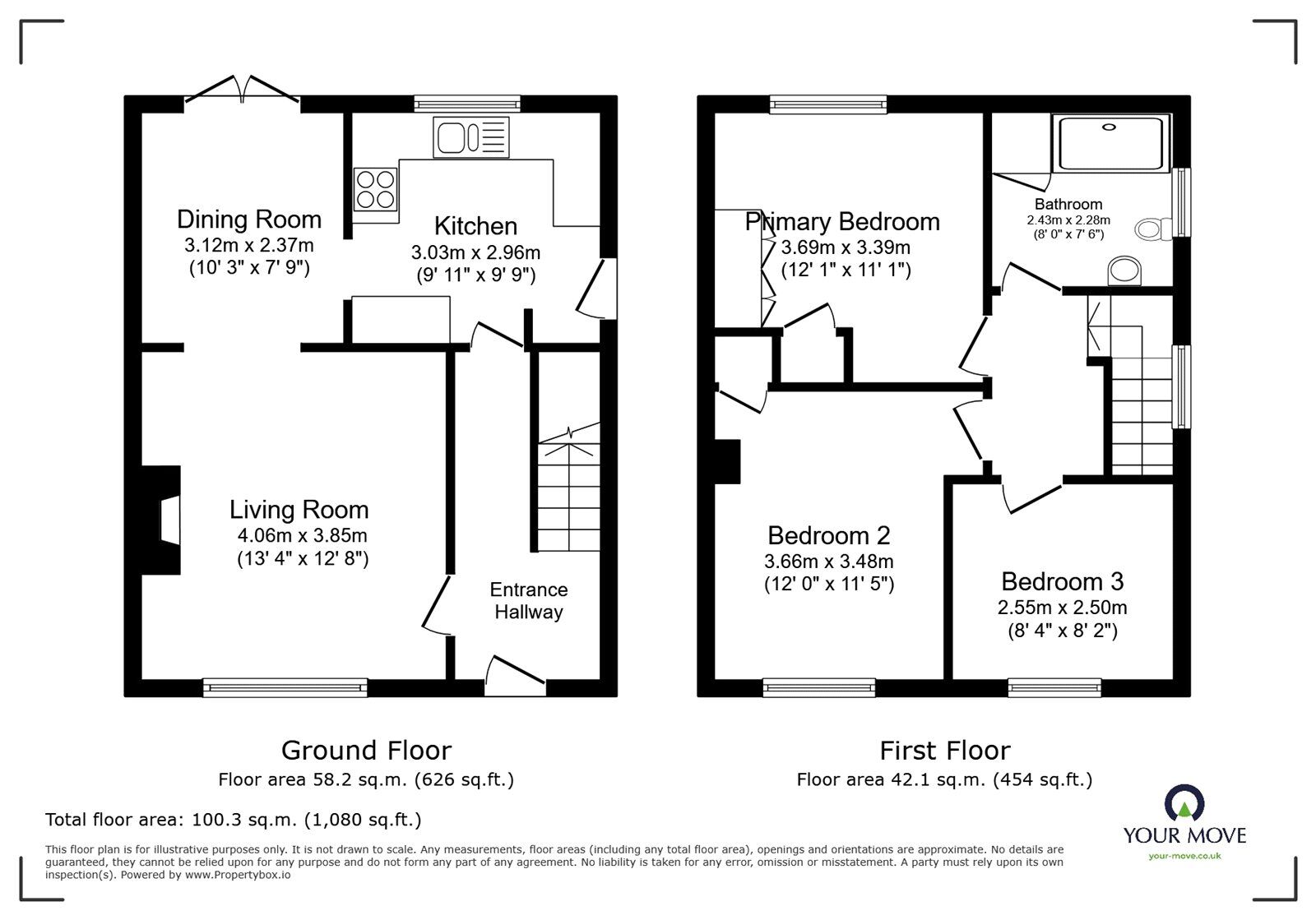 Floorplan of 3 bedroom Semi Detached House for sale, Briar Bank, Carlisle, Cumbria, CA3