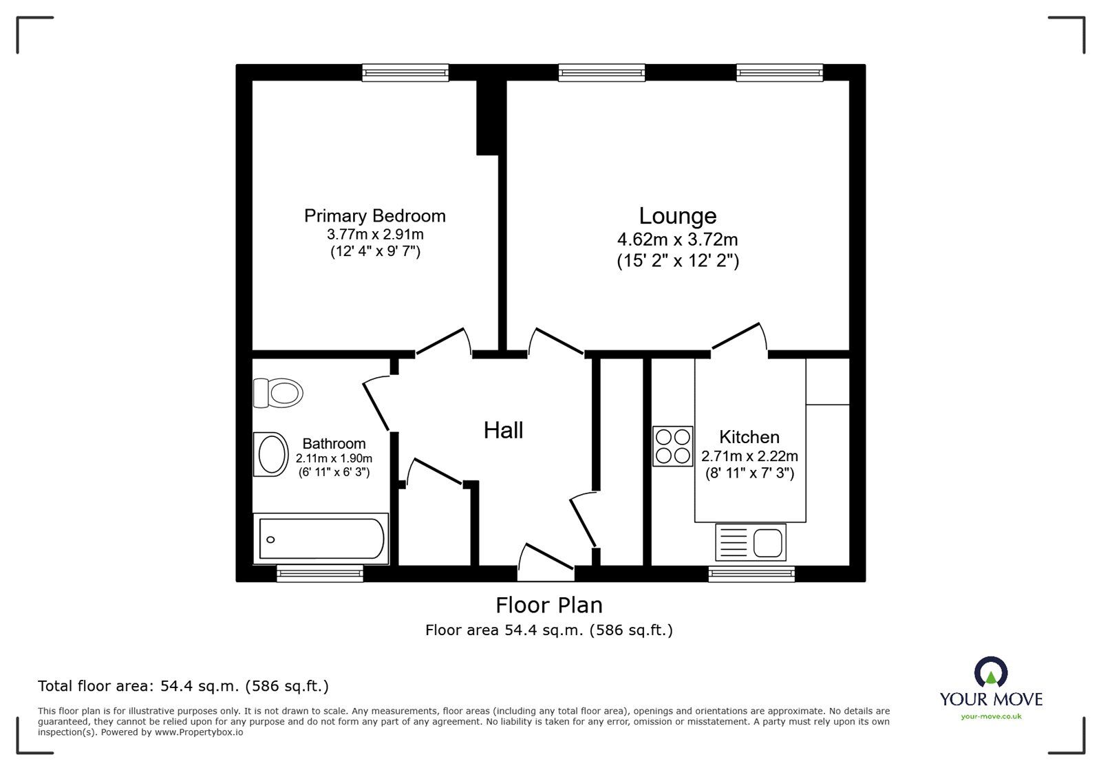 Floorplan of 1 bedroom  Flat for sale, Hodgsons Court, Scotch Street, Cumbria, CA3