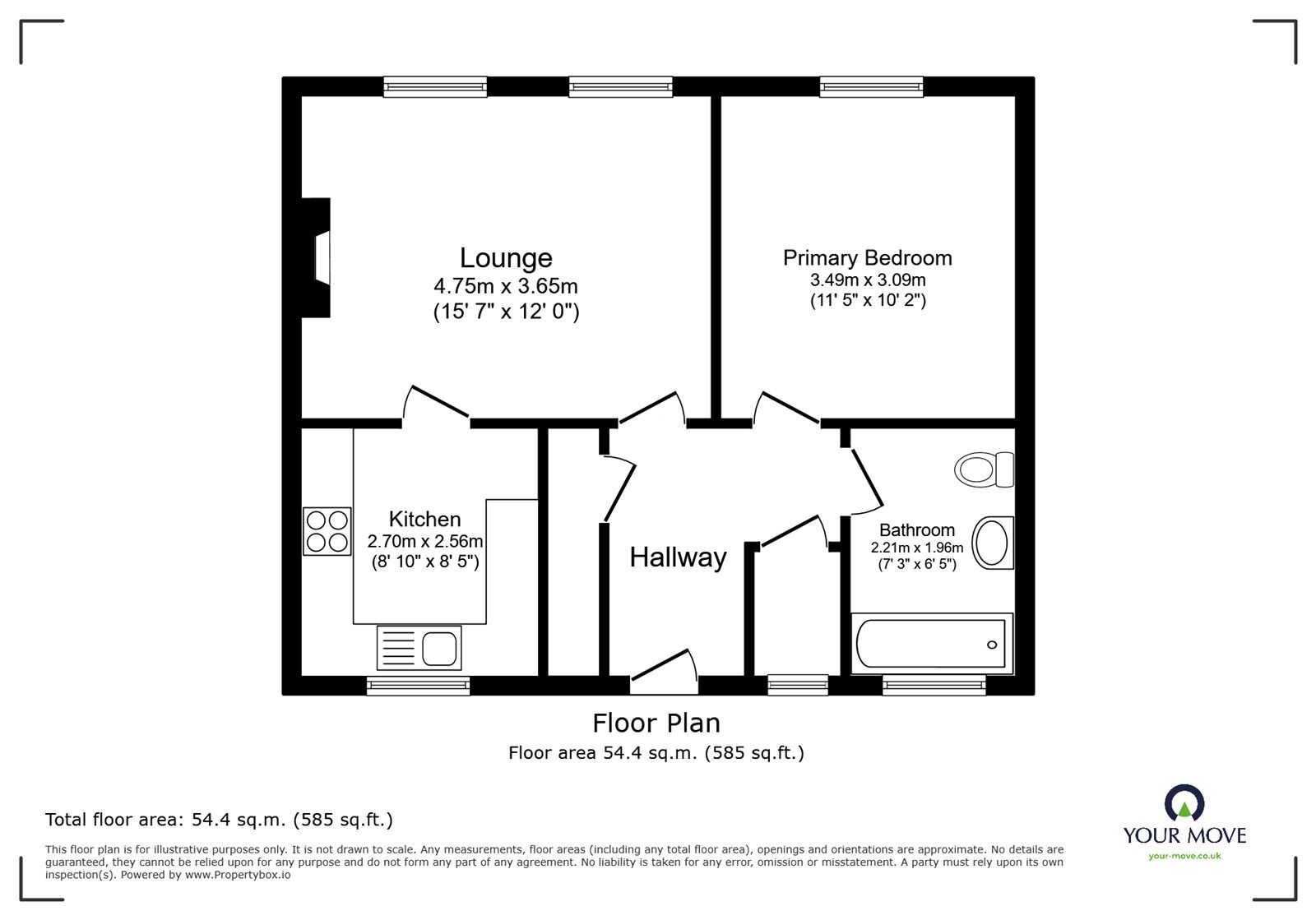 Floorplan of 1 bedroom  Flat for sale, Hodgsons Court, Scotch Street, Cumbria, CA3