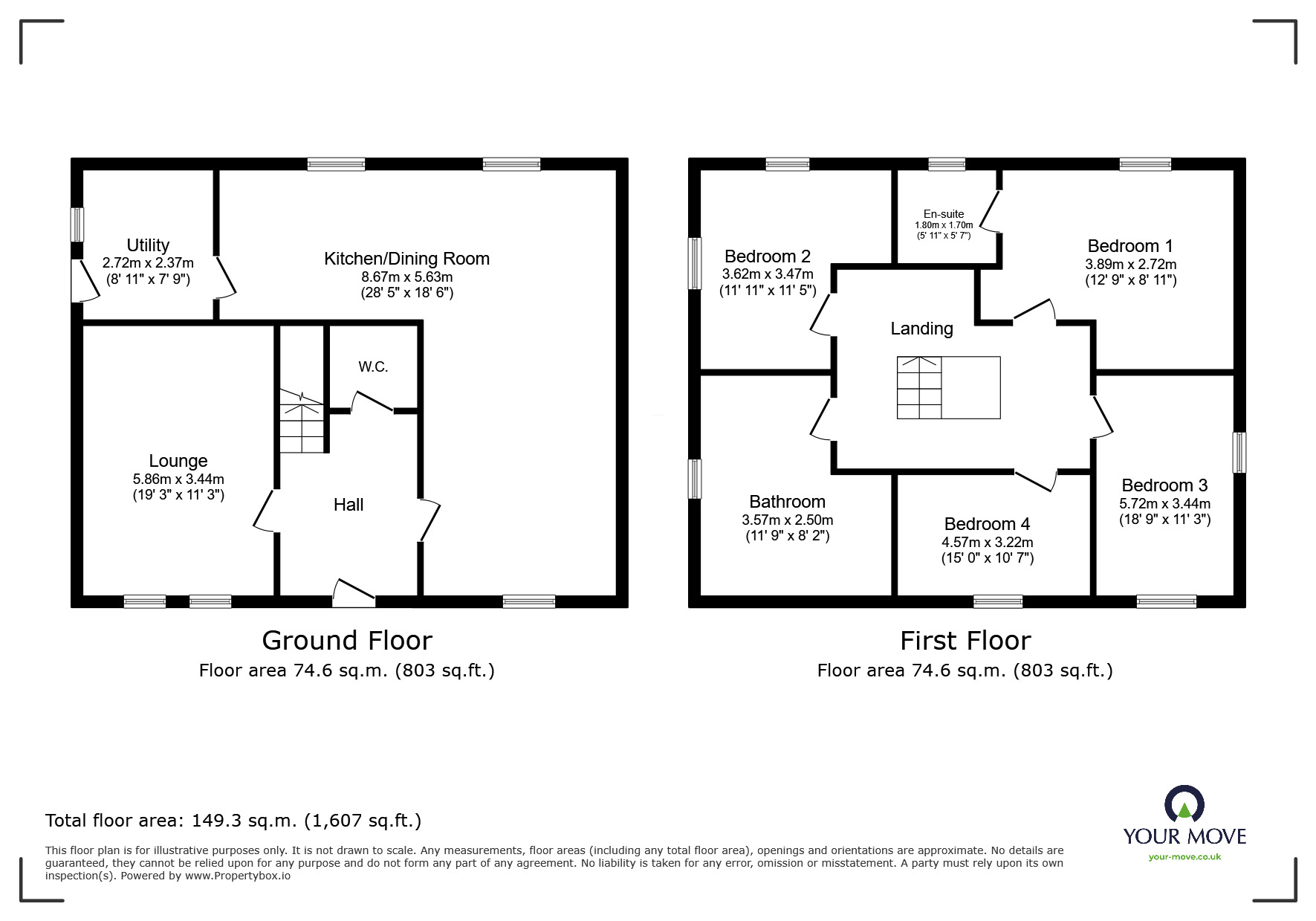 Floorplan of 4 bedroom Detached House to rent, Longlands Road, Carlisle, Cumbria, CA3