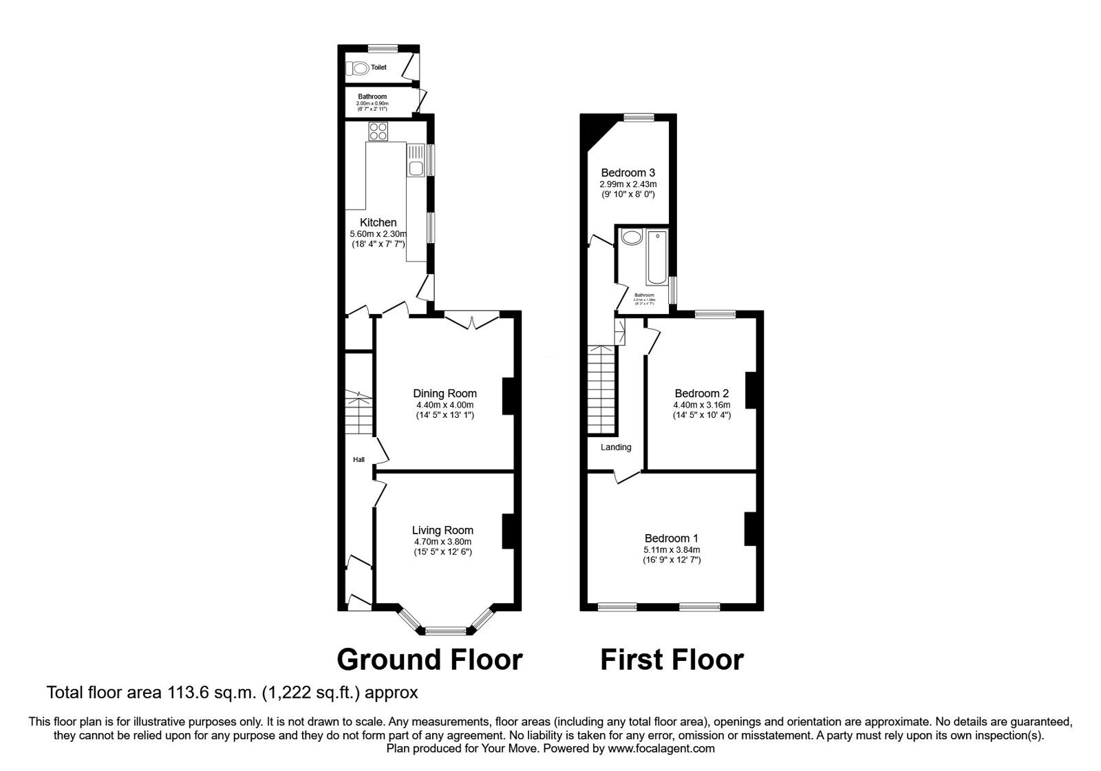 Floorplan of 3 bedroom Mid Terrace House for sale, Nelson Street, Carlisle, Cumbria, CA2