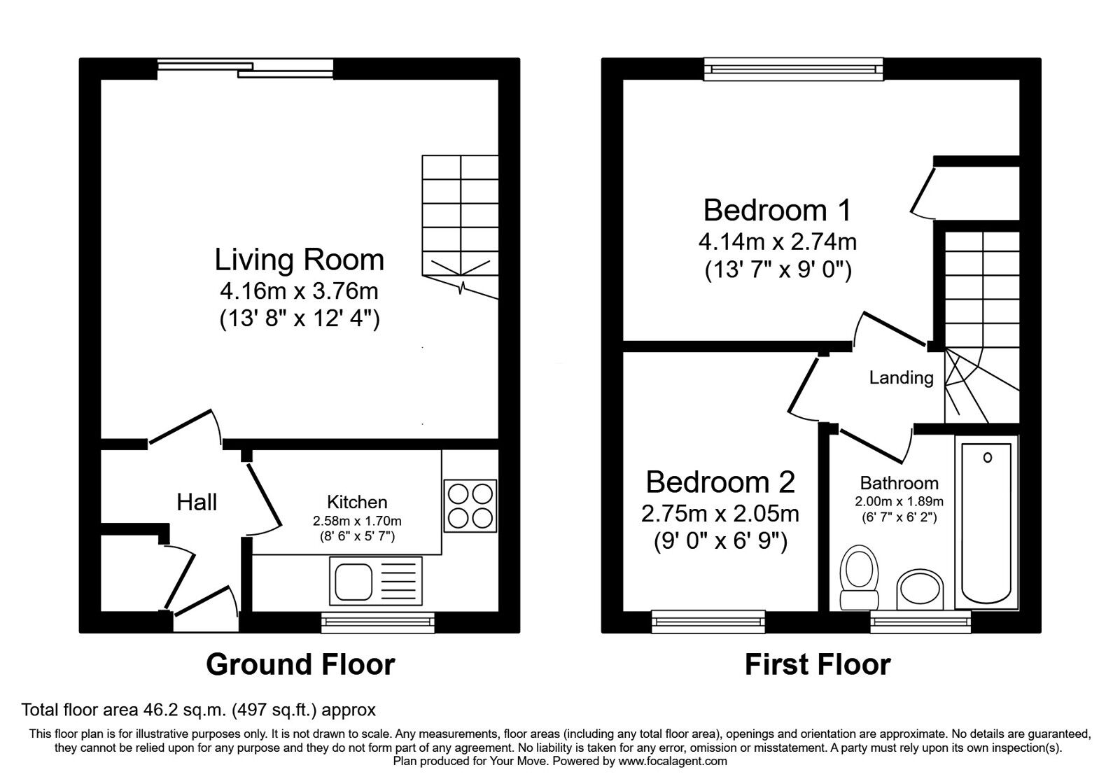 Floorplan of 2 bedroom End Terrace House for sale, Kirriemuir Way, Carlisle, Cumbria, CA3