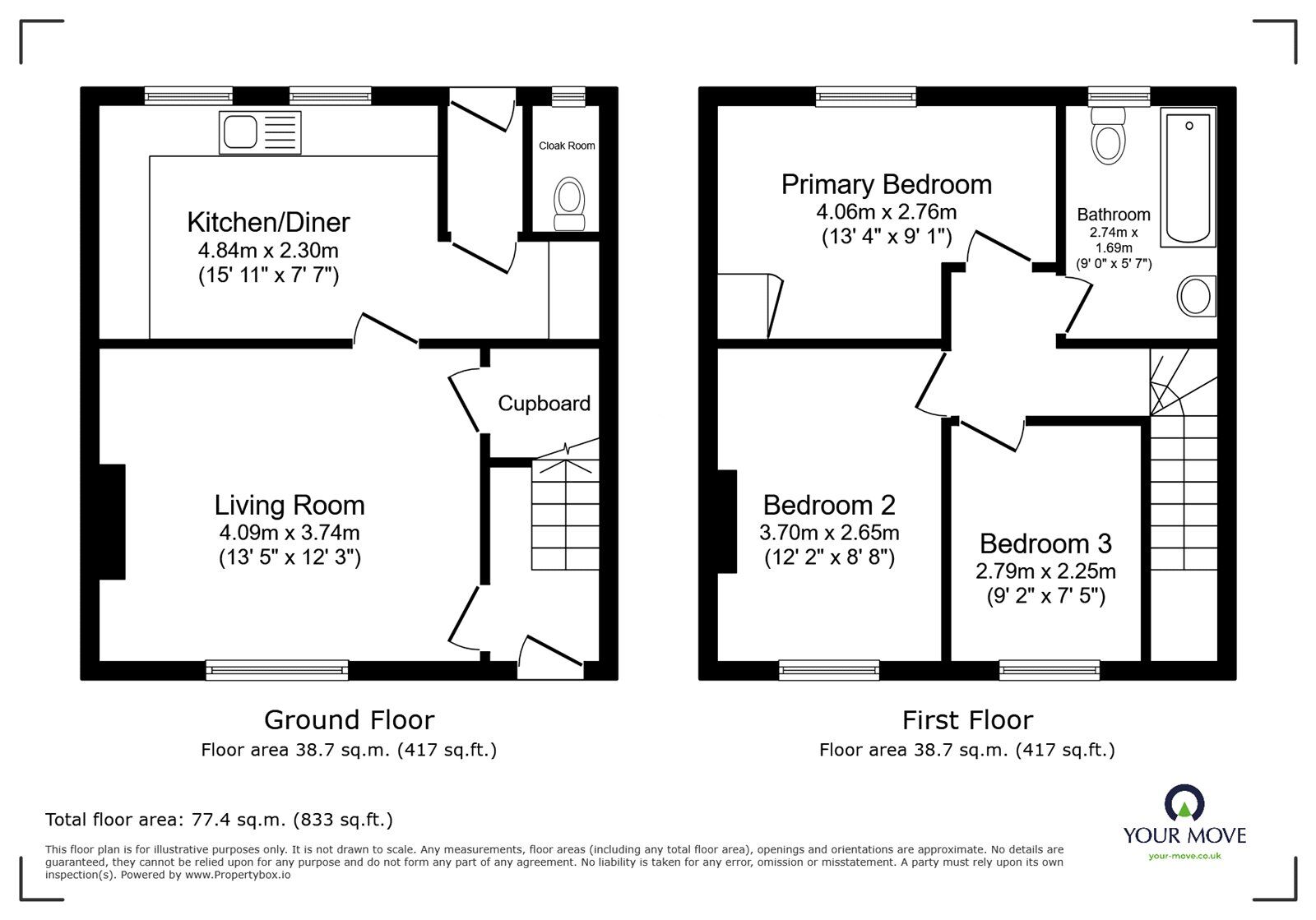 Floorplan of 3 bedroom Mid Terrace House for sale, Raffles Avenue, Carlisle, Cumbria, CA2