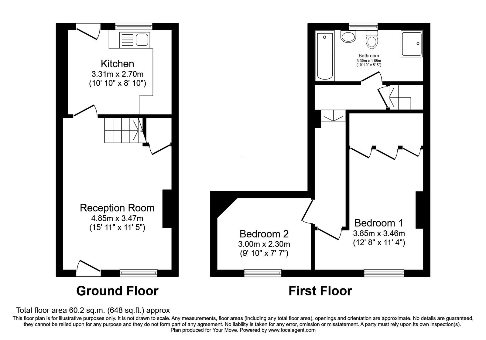 Floorplan of 2 bedroom Mid Terrace House for sale, Collingwood Street, Carlisle, Cumbria, CA2