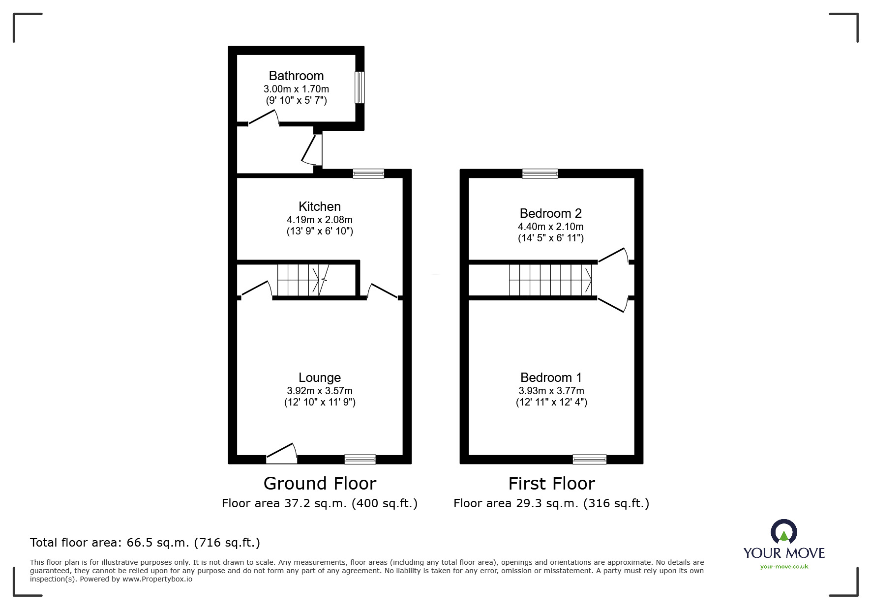 Floorplan of 2 bedroom Mid Terrace House to rent, Melbourne Road, Carlisle, Cumbria, CA1