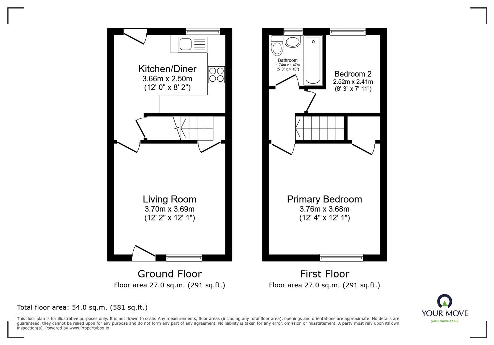 Floorplan of 2 bedroom Mid Terrace House for sale, Crummock Street, Carlisle, CA2