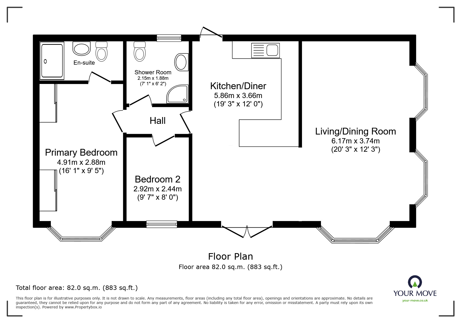 Floorplan of 2 bedroom Detached Property for sale, Grange Park Road, Orton Grange, Cumbria, CA5