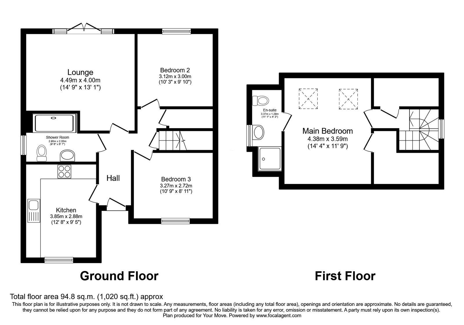 Floorplan of 3 bedroom Detached Bungalow for sale, Huntingdon Lane, Carlisle, Cumbria, CA2