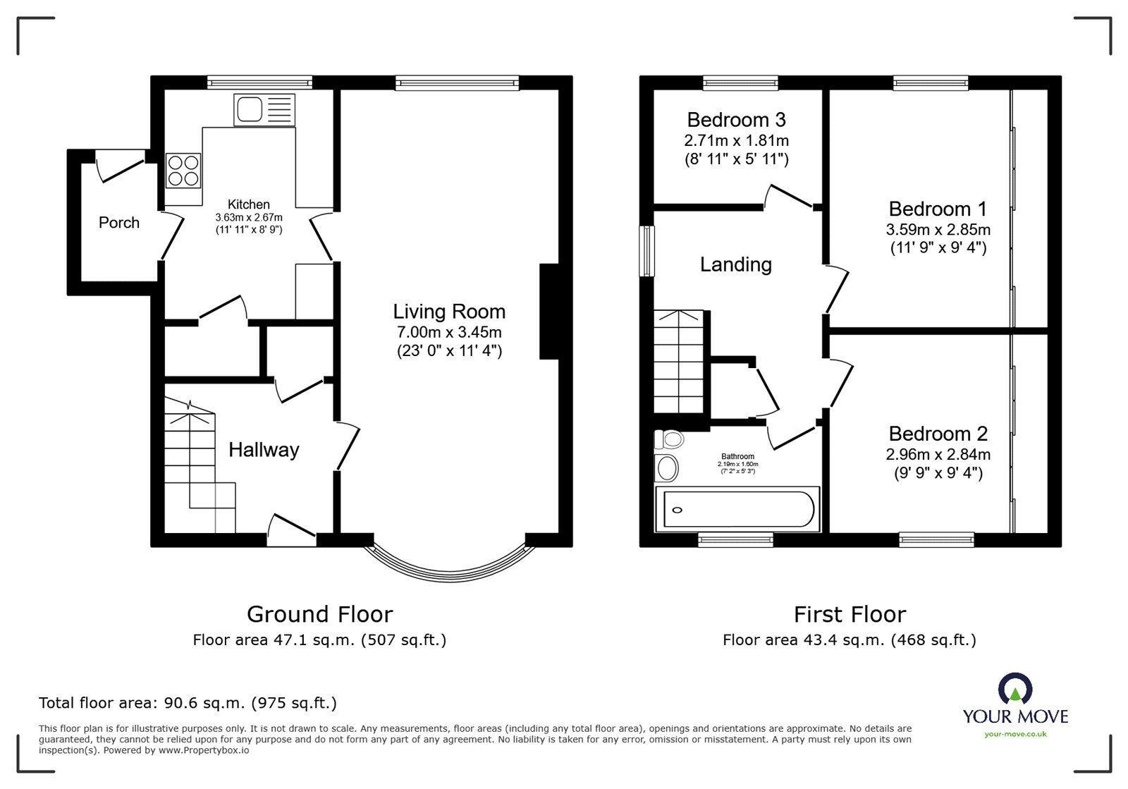 Floorplan of 3 bedroom Semi Detached House for sale, Carliol Close, Carlisle, Cumbria, CA1
