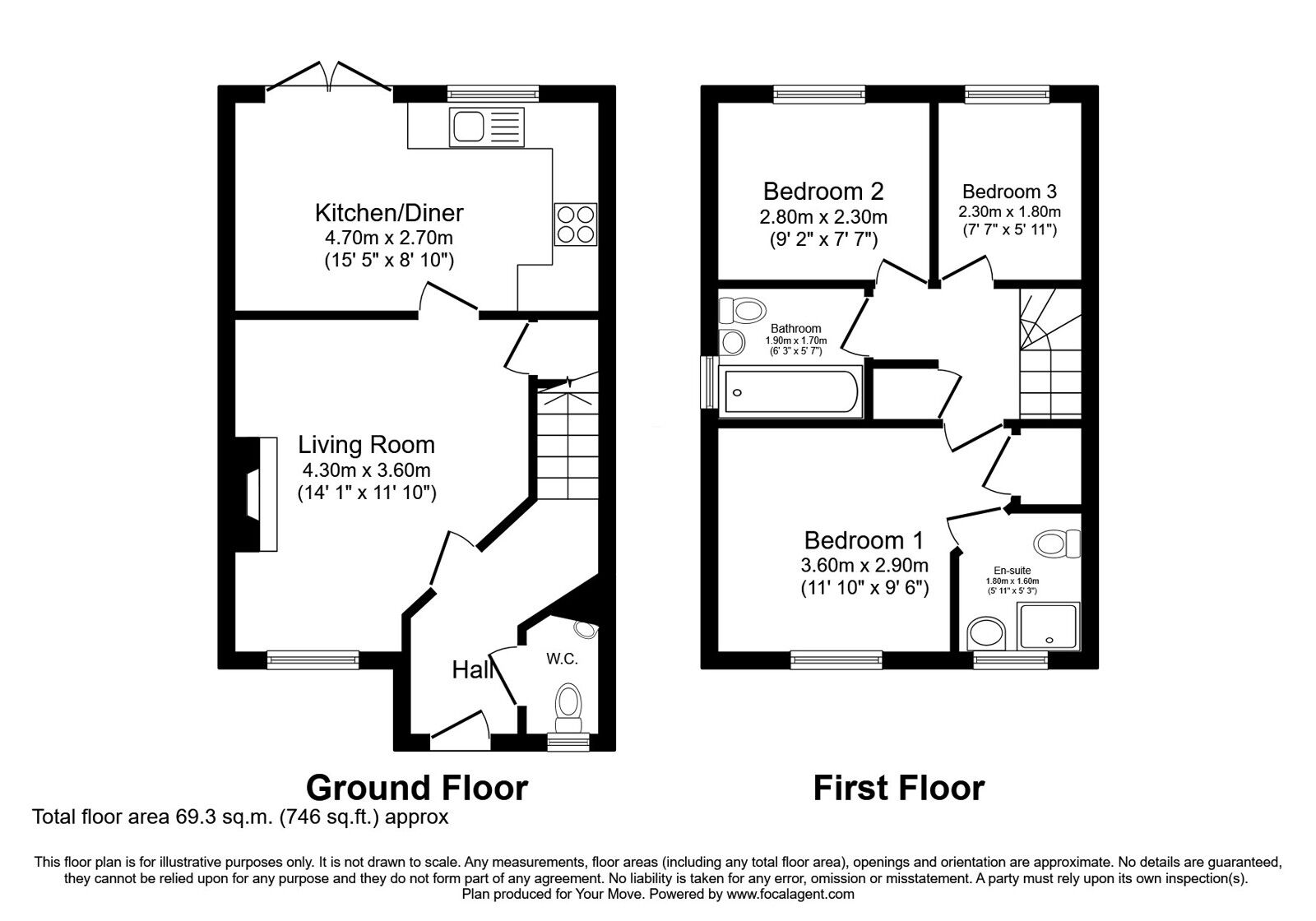 Floorplan of 3 bedroom Semi Detached House for sale, Speckled Wood Drive, Carlisle, Cumbria, CA1