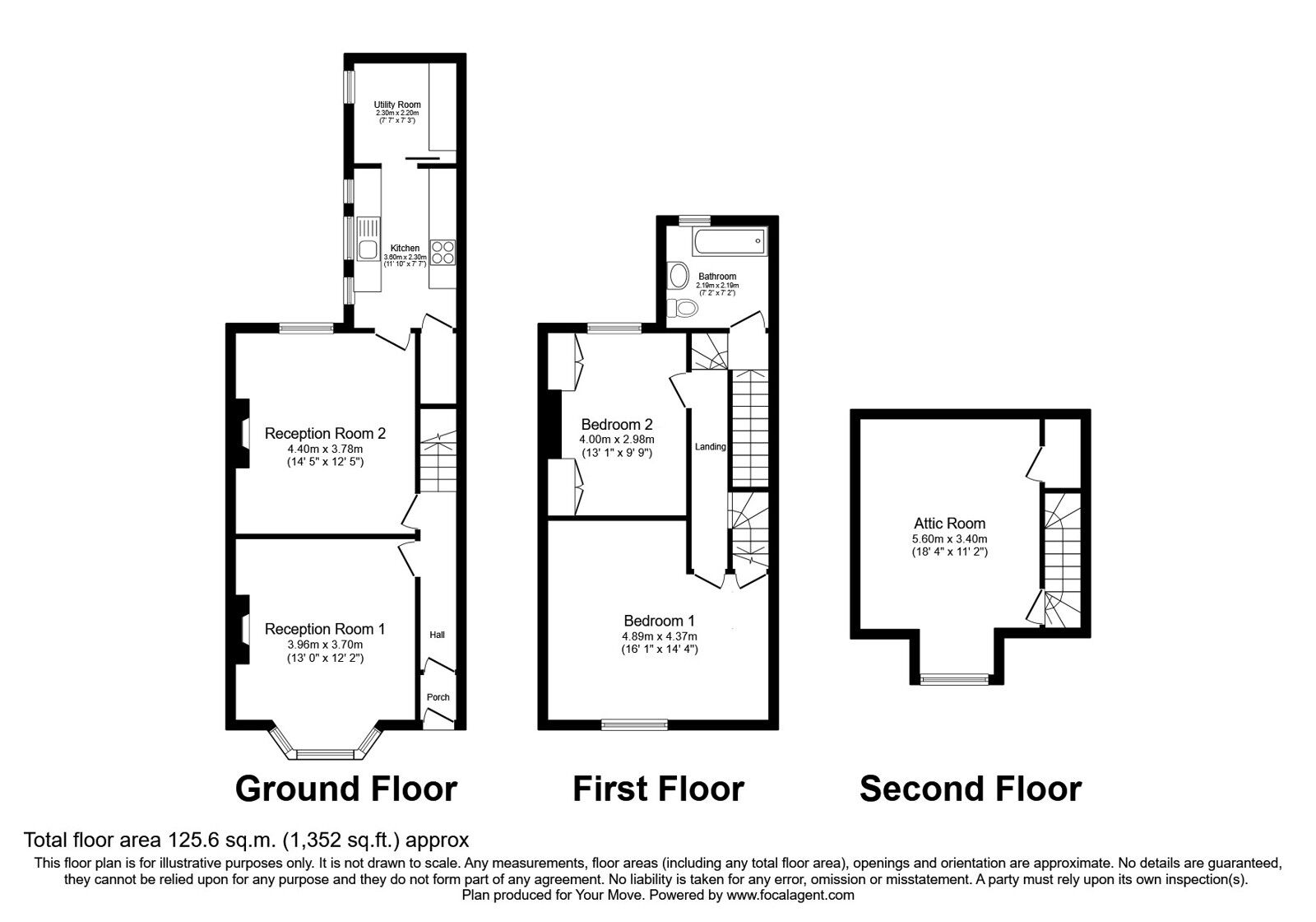 Floorplan of 3 bedroom Mid Terrace House for sale, Newtown Road, Carlisle, Cumbria, CA2