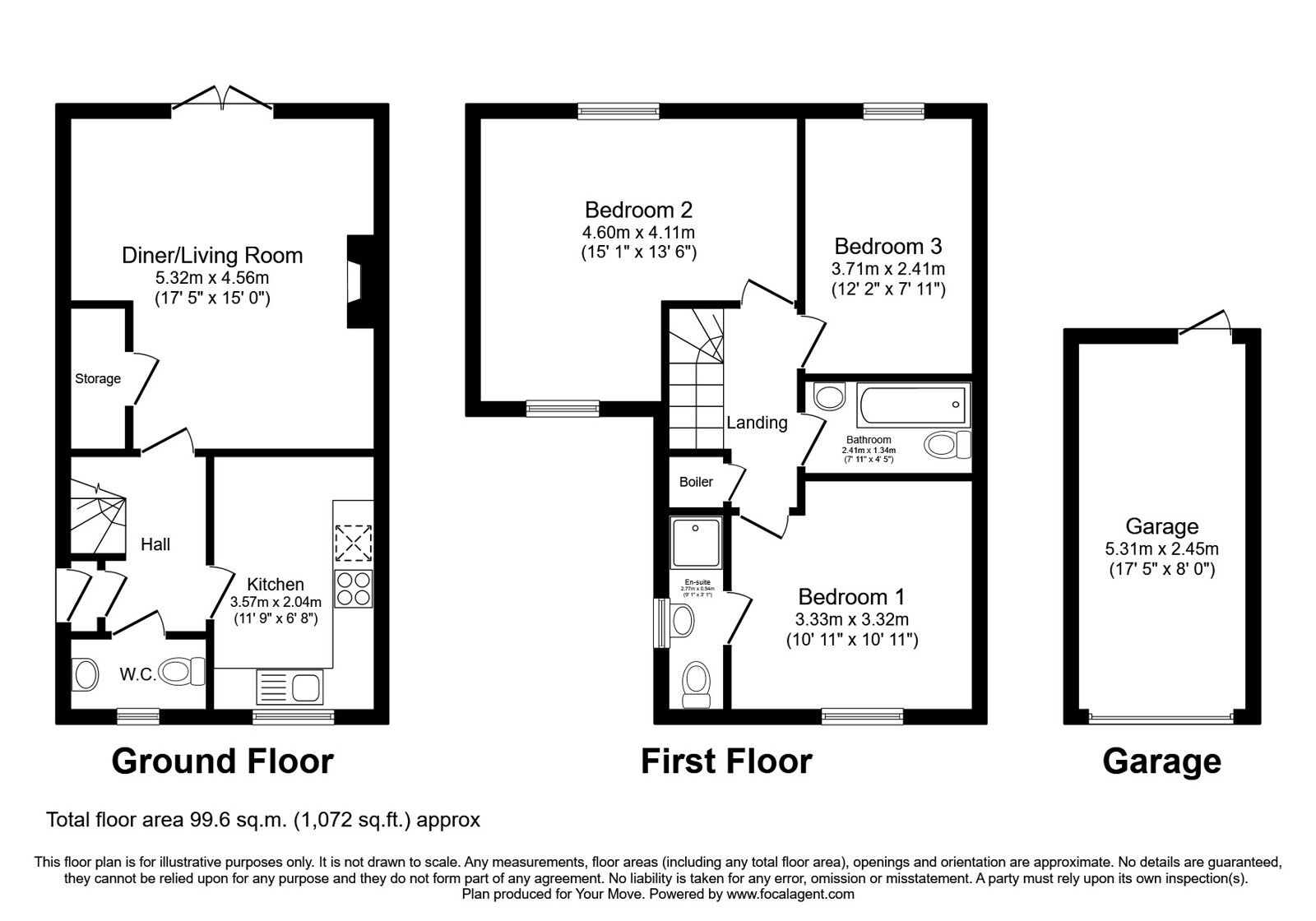 Floorplan of 3 bedroom Semi Detached House for sale, Pennine View, Carlisle, Cumbria, CA1