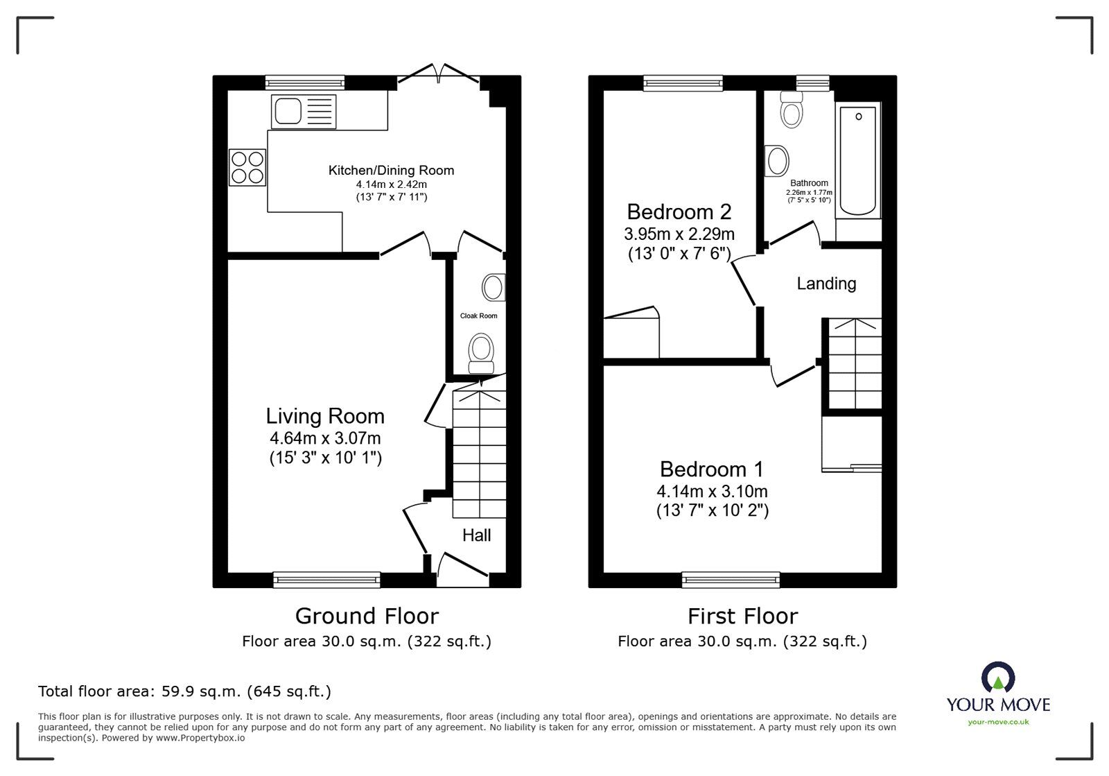 Floorplan of 2 bedroom Semi Detached House for sale, Blackadder Close, Carlisle, Cumbria, CA3