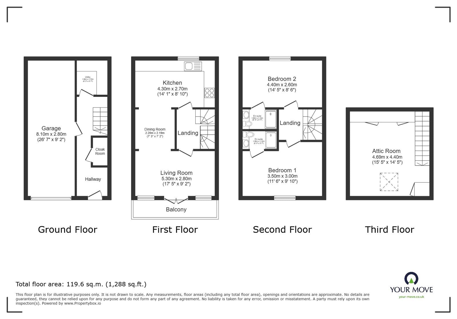 Floorplan of 3 bedroom Mid Terrace House for sale, Gelt Road, Brampton, Cumbria, CA8