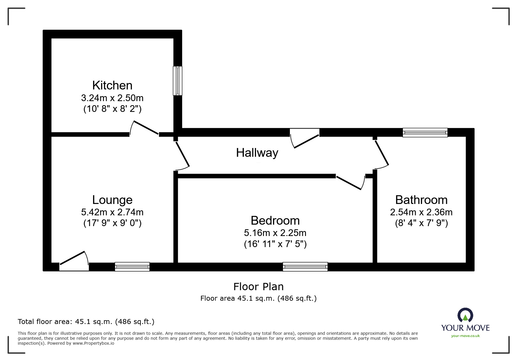 Floorplan of 1 bedroom  Flat to rent, Rydal Street, Carlisle, Cumbria, CA1