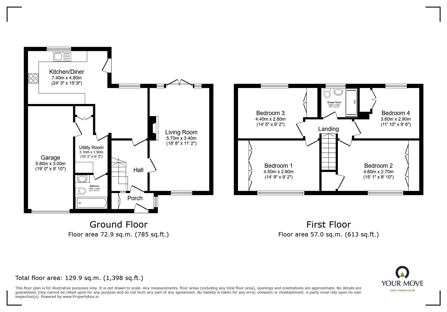 Floorplan of 4 bedroom End Terrace House for sale, Mossrigg, Carlisle, Cumbria, CA2