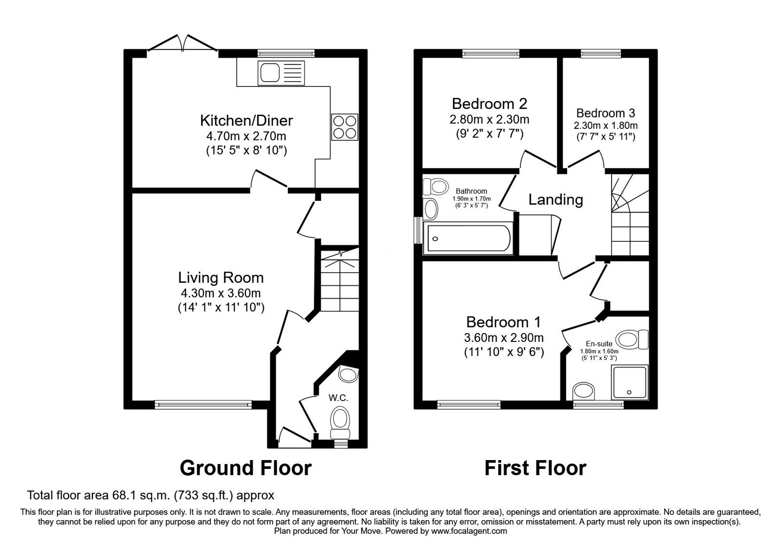 Floorplan of 3 bedroom Detached House for sale, Glaramara Drive, Carlisle, Cumbria, CA2