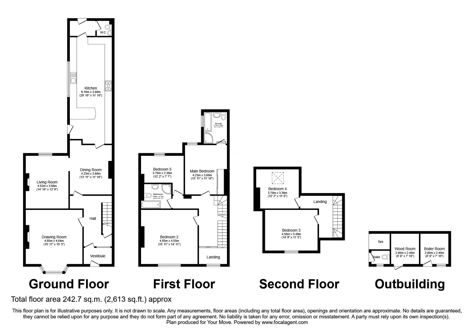 Floorplan of 5 bedroom Semi Detached House for sale, Graham Street, Longtown, Cumbria, CA6