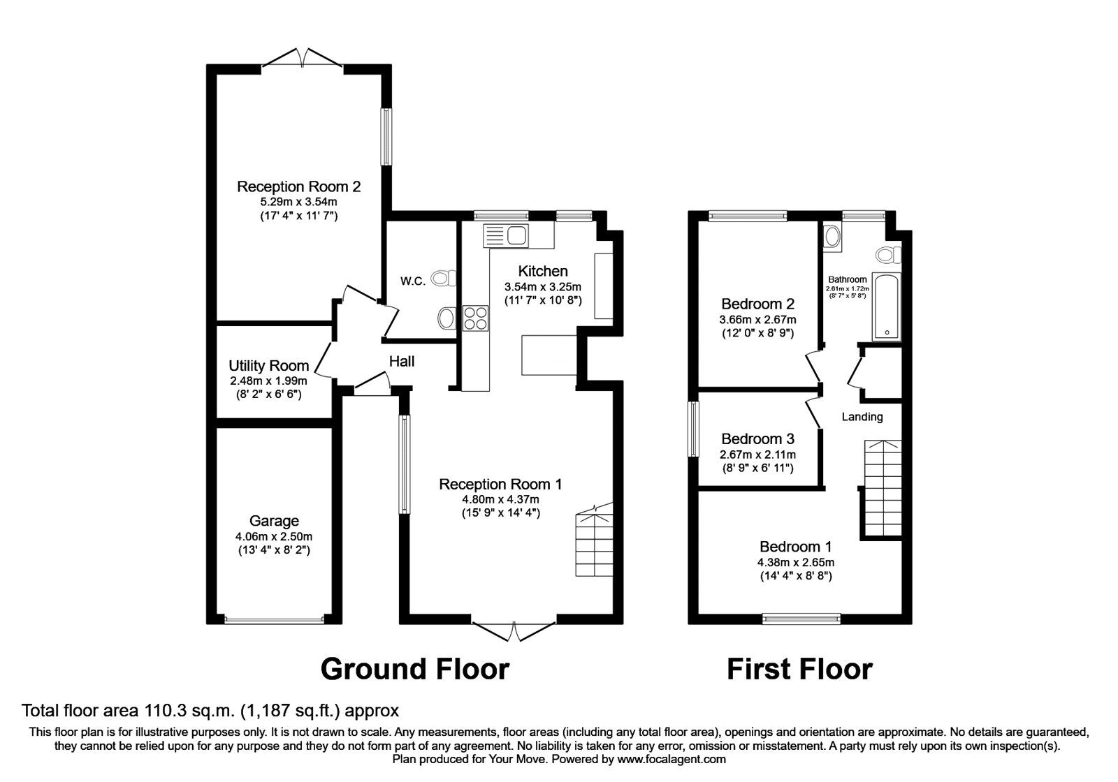 Floorplan of 3 bedroom  House for sale, Longholme Road, Carlisle, Cumbria, CA1
