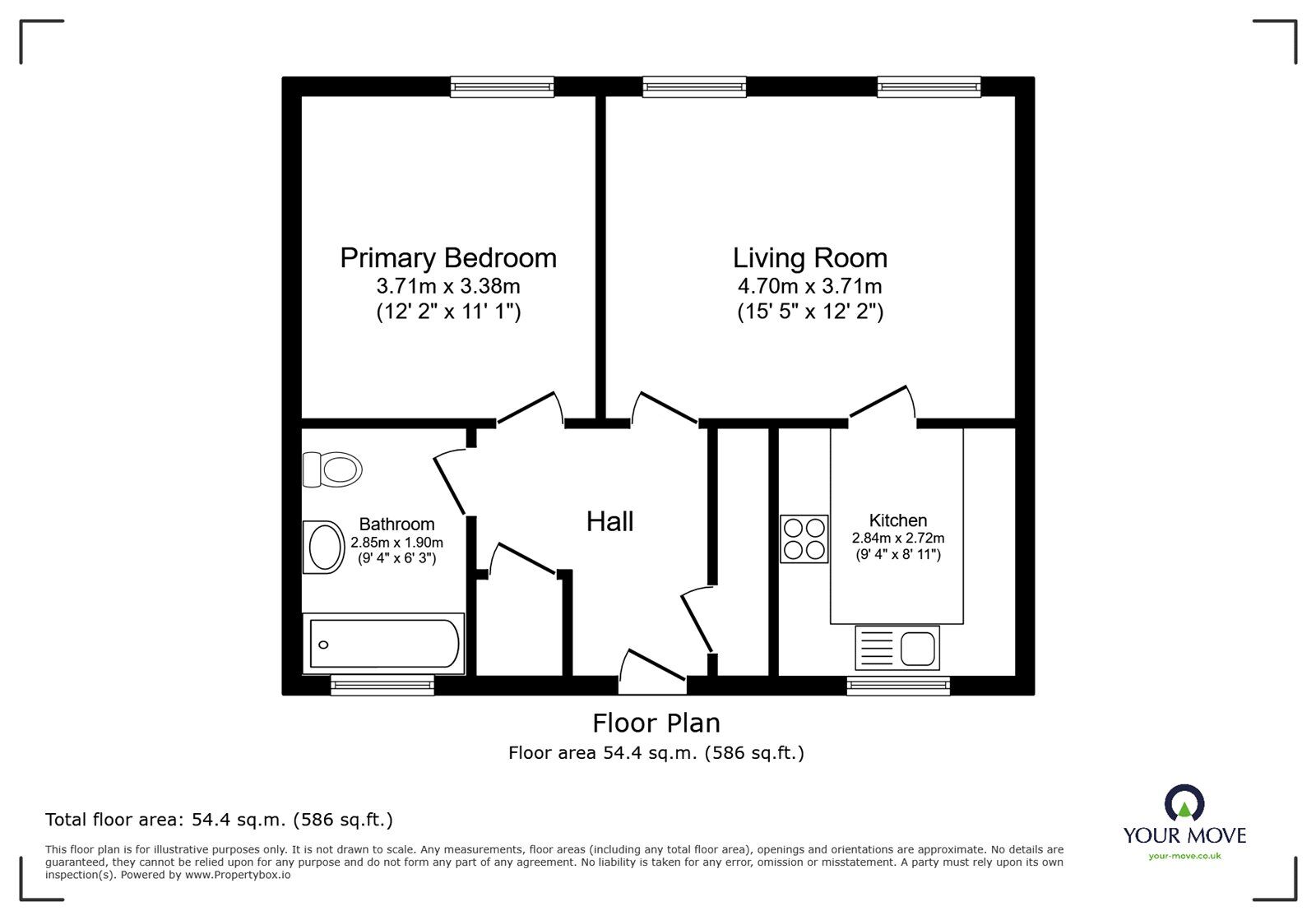 Floorplan of 1 bedroom  Flat for sale, Hodgsons Court, Scotch Street, Cumbria, CA3