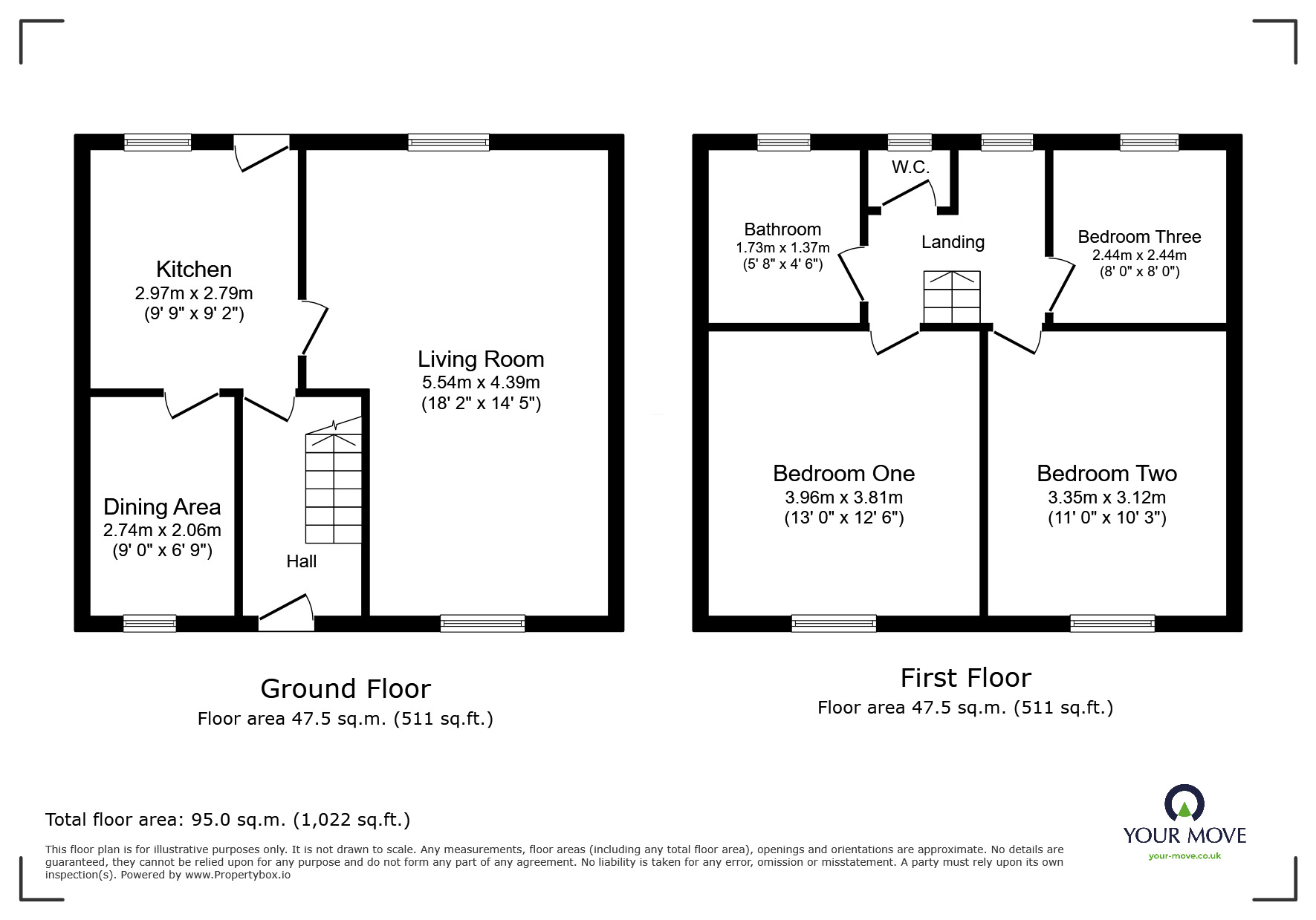 Floorplan of 3 bedroom Mid Terrace House for sale, Pennine Way, Carlisle, Cumbria, CA1