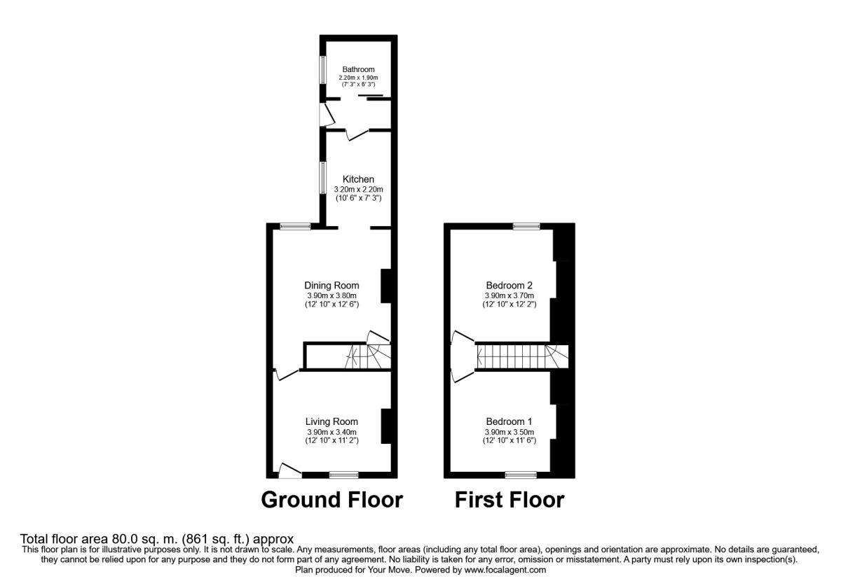Floorplan of 2 bedroom Mid Terrace House for sale, Graham Street, Carlisle, CA2