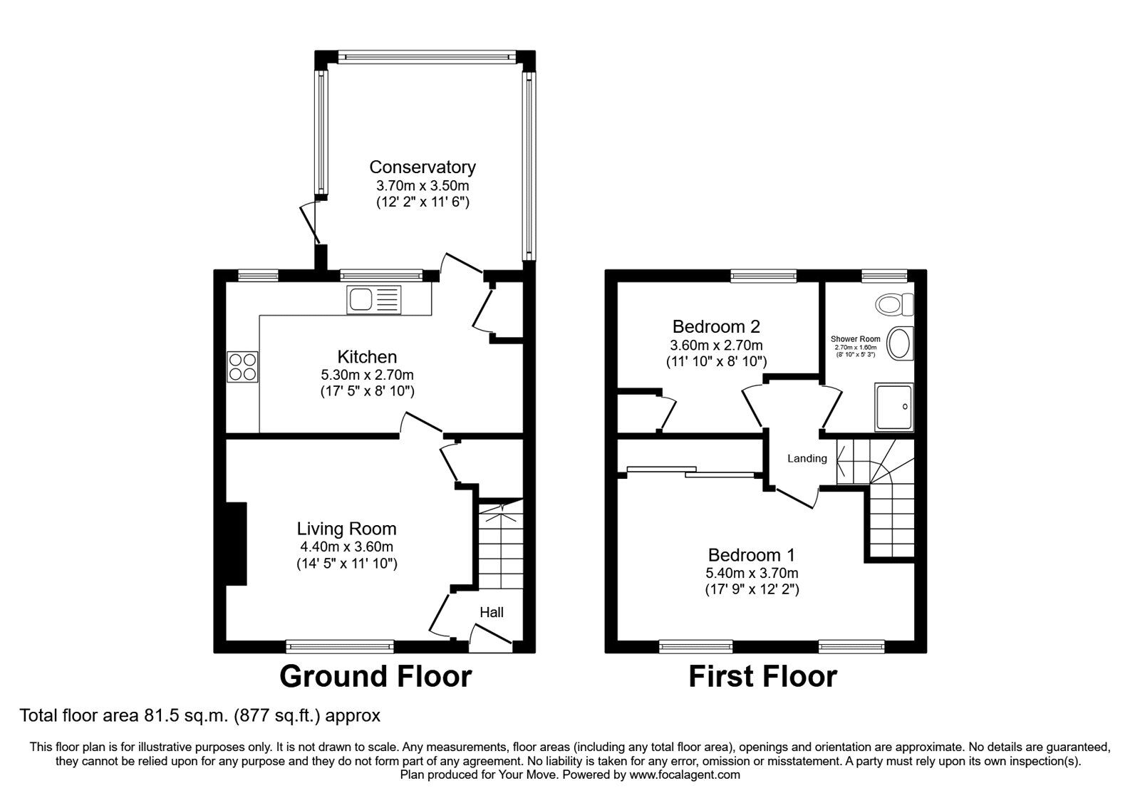 Floorplan of 2 bedroom Mid Terrace House for sale, Waldegrave Road, Carlisle, Cumbria, CA2