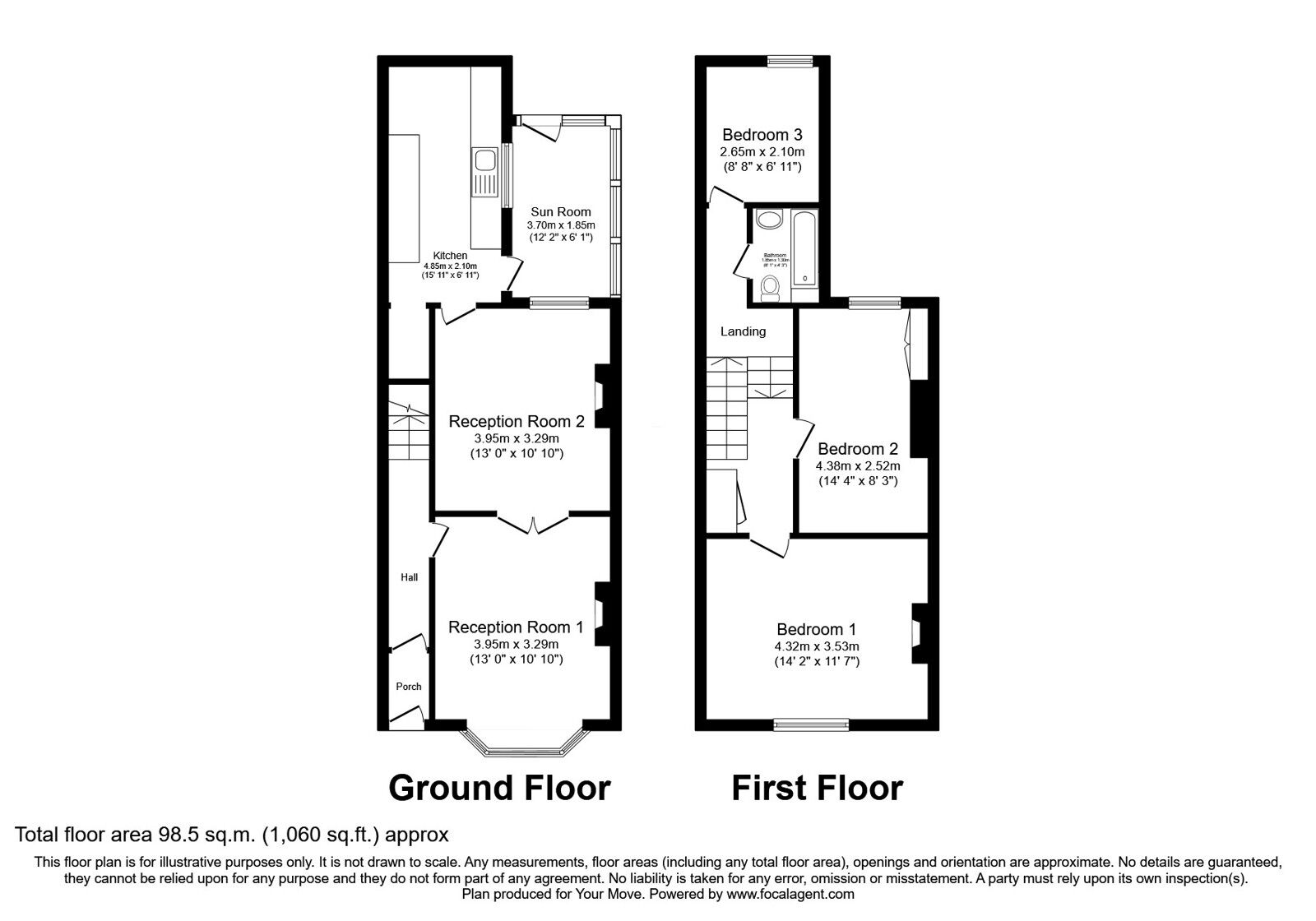 Floorplan of 3 bedroom Mid Terrace House for sale, Arthur Street, Carlisle, Cumbria, CA2