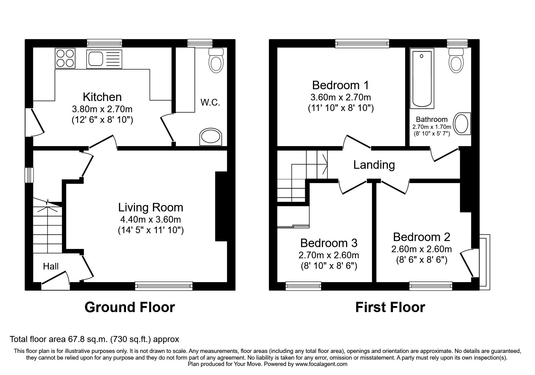 Floorplan of 3 bedroom Semi Detached House to rent, Buchanan Road, Carlisle, Cumbria, CA2