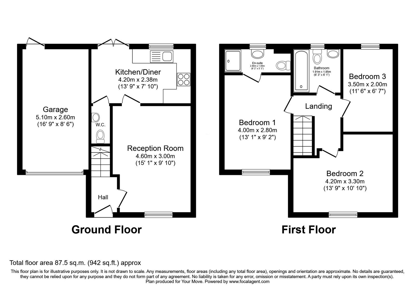 Floorplan of 3 bedroom Detached House for sale, St. Michaels Drive, Longtown, Cumbria, CA6