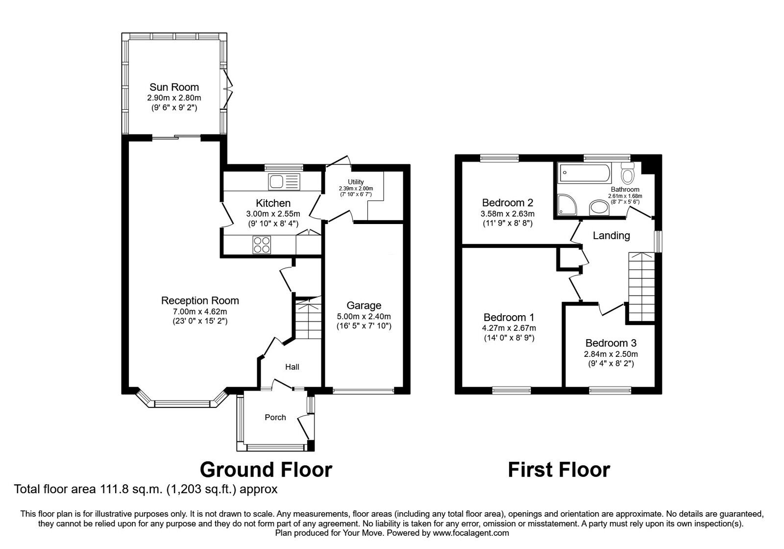 Floorplan of 3 bedroom Link Detached House for sale, Hebden Avenue, Carlisle, Cumbria, CA2