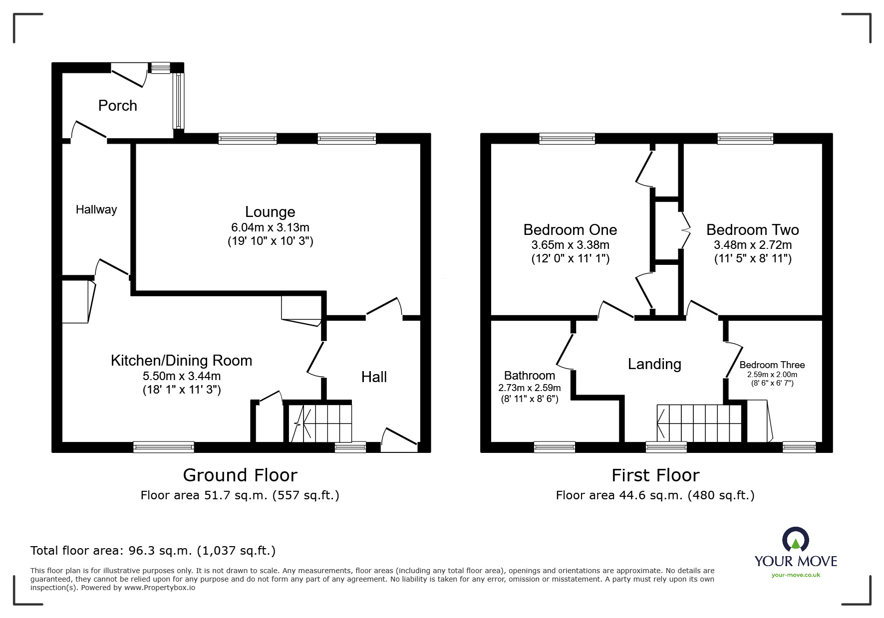 Floorplan of 3 bedroom Mid Terrace House to rent, Crindledyke Estate, Kingstown, Cumbria, CA6