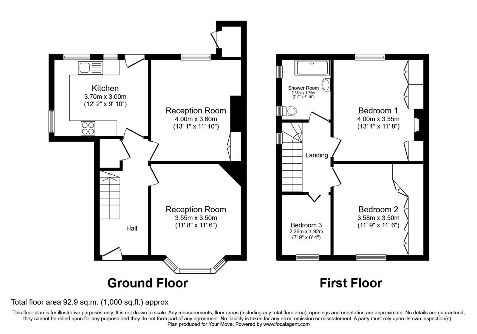 Floorplan of 3 bedroom Semi Detached House for sale, Cross Street, Carlisle, Cumbria, CA3
