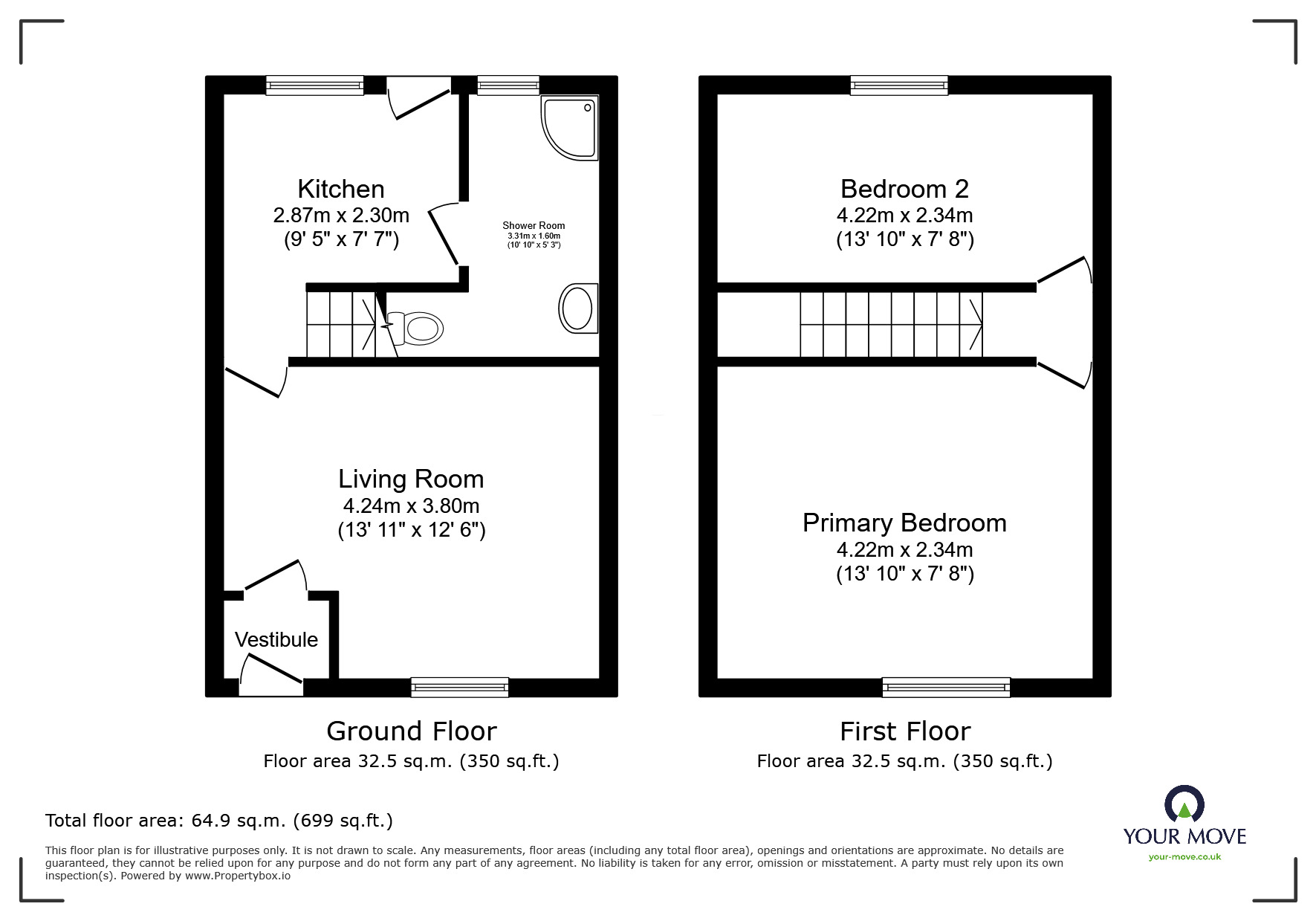 Floorplan of 2 bedroom Mid Terrace House for sale, Lindisfarne Street, Carlisle, Cumbria, CA1