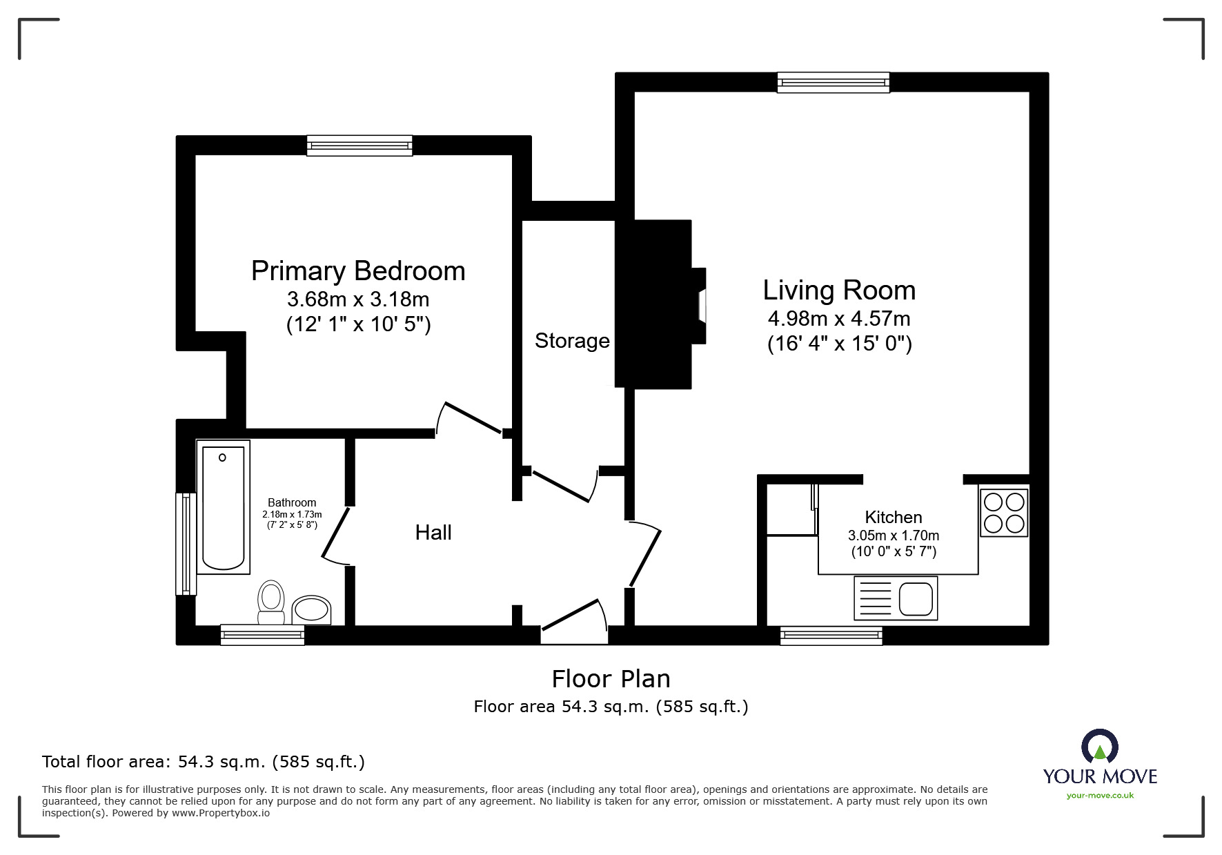 Floorplan of 1 bedroom  Flat for sale, Harraby Grove, Carlisle, Cumbria, CA1