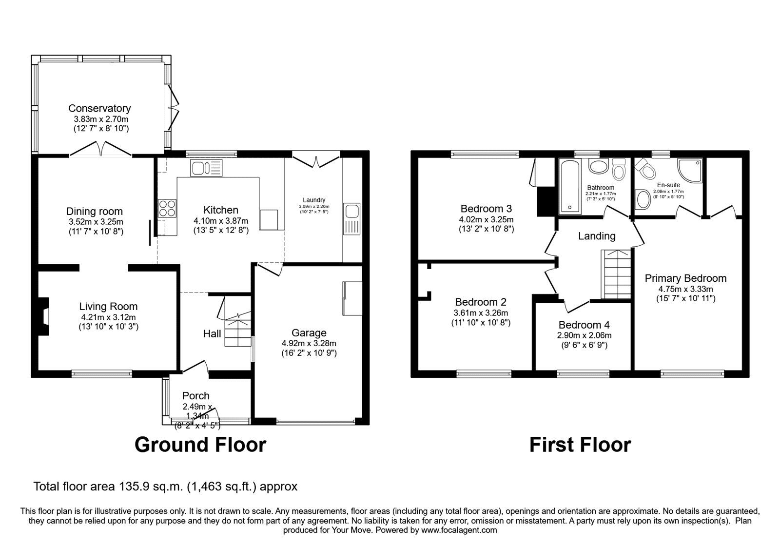 Floorplan of 4 bedroom Semi Detached House for sale, Woodside North, Carlisle, Cumbria, CA2