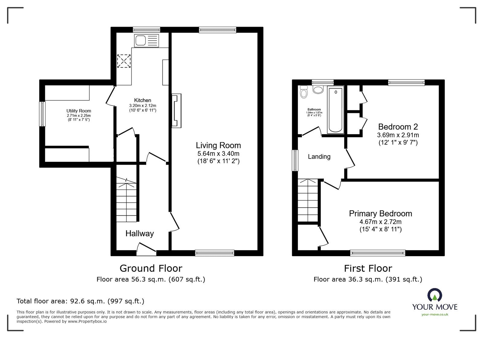 Floorplan of 2 bedroom Semi Detached House for sale, Brookside, Carlisle, Cumbria, CA2