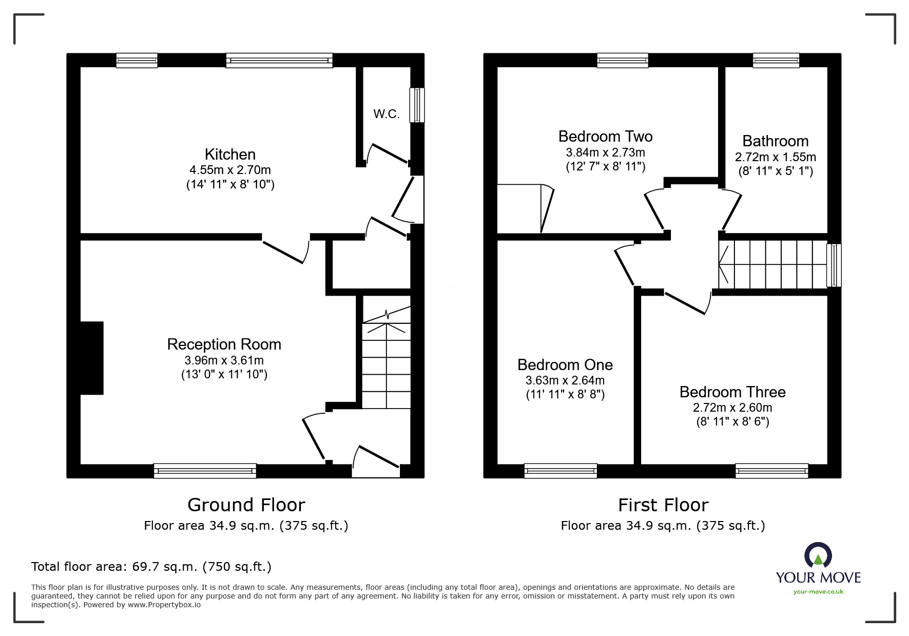 Floorplan of 3 bedroom End Terrace House for sale, Henderson Road, Carlisle, Cumbria, CA2