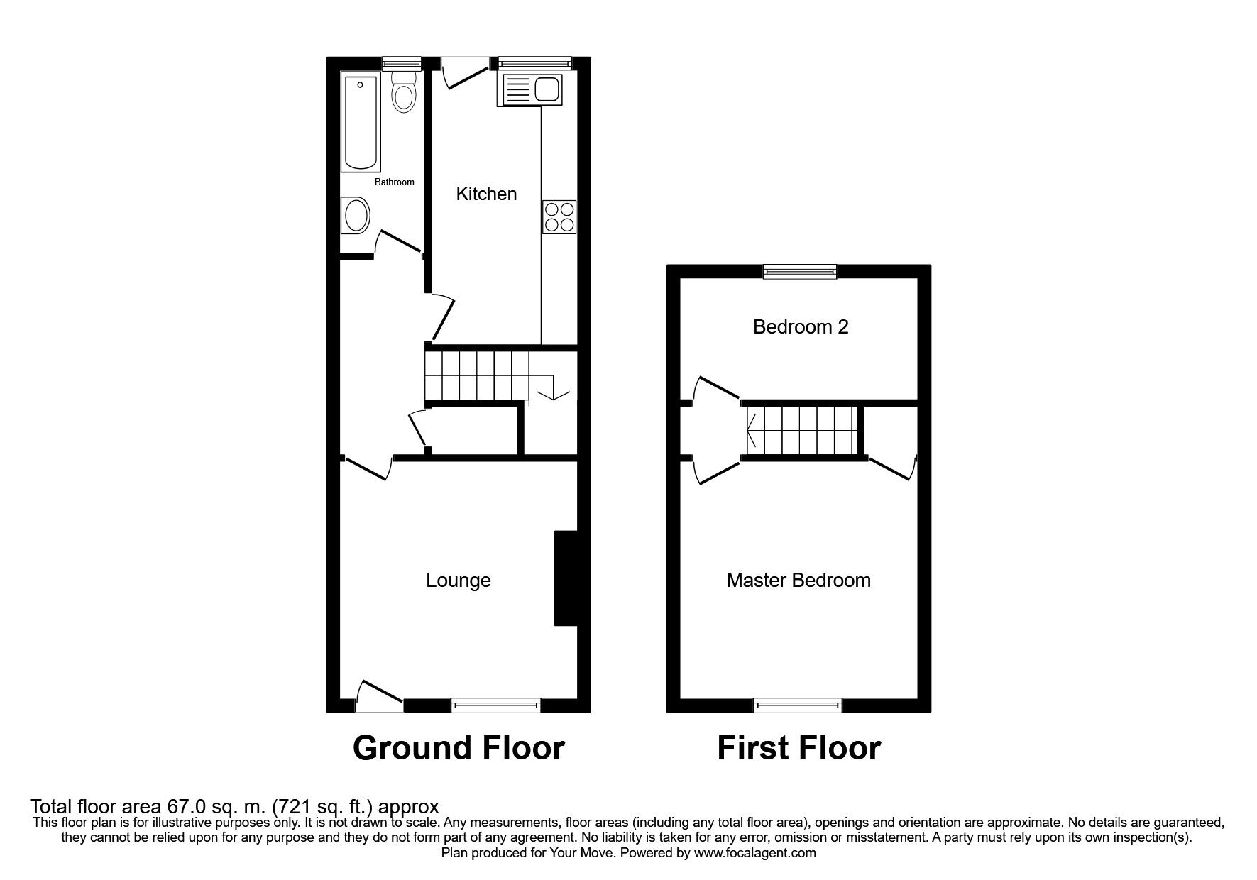 Floorplan of 2 bedroom Mid Terrace House to rent, Charles Street, Carlisle, Cumbria, CA1