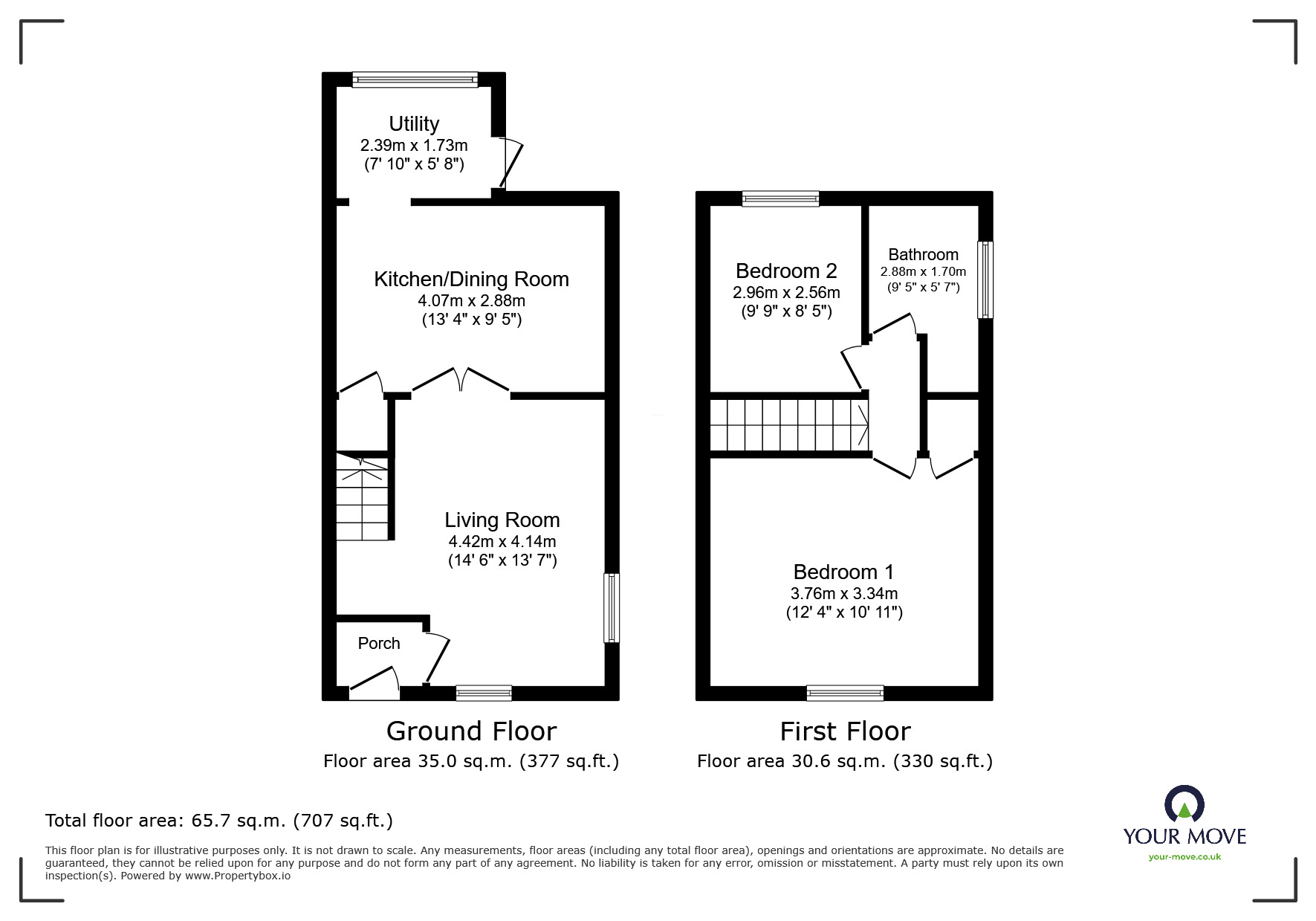 Floorplan of 2 bedroom End Terrace House to rent, Kingstown Road, Carlisle, Cumbria, CA3